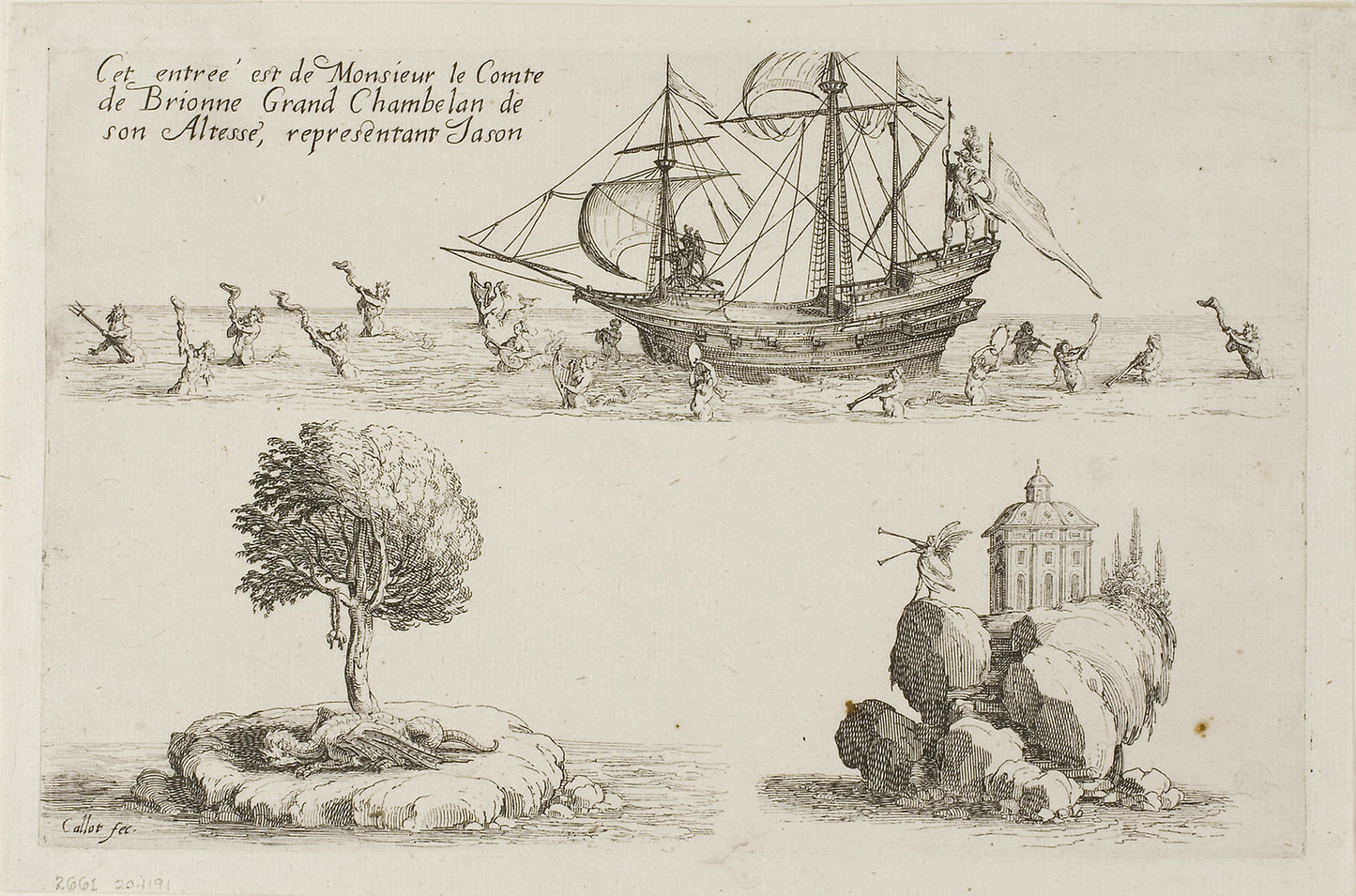 Entry of M. le Comte de Brionne, Grand Chamberlain of His Highness, Representing Jason, from The Combat at the Barrier -  Jacques Callot,  Poster Print Wall Art