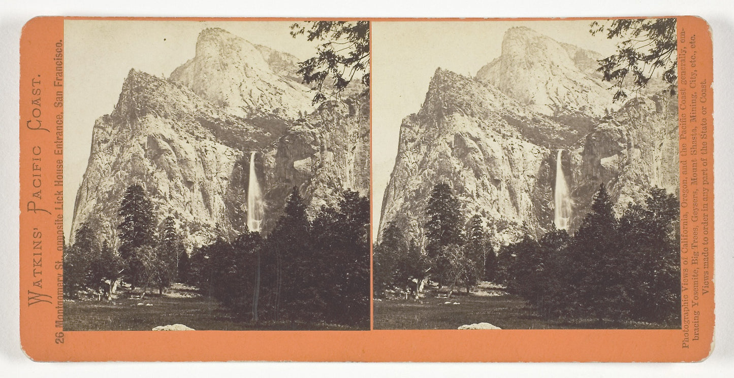 The Bridal Veil, 900 ft., Yosemite -  Carleton Watkins,  Poster Print Wall Art