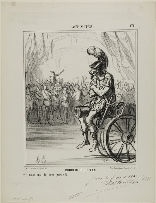 A European Concert. Not allowed to participate in this part, plate 171 from Actualités: Honoré Victorin Daumier,16x12"(A3) Poster