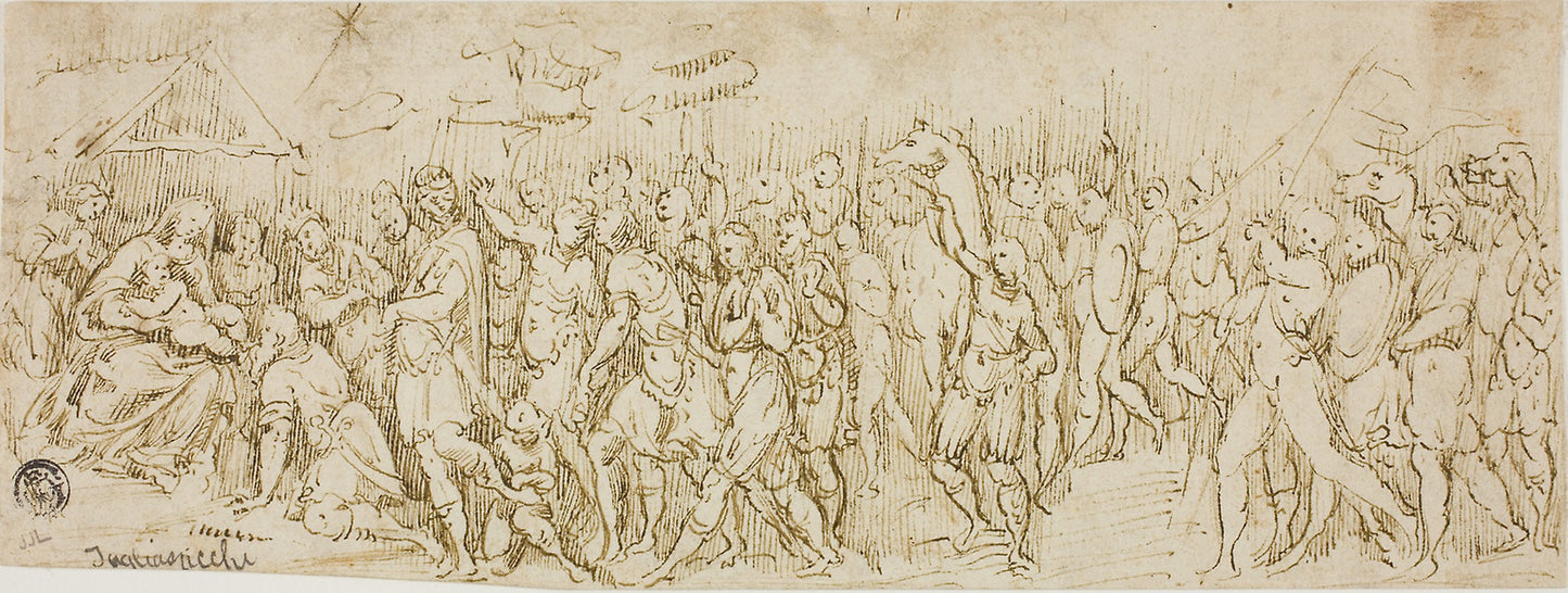 Adoration of the Magi -  Possibly Lattanzio Gambara (Italian, c. 1530-1574),  Poster Print Wall Art