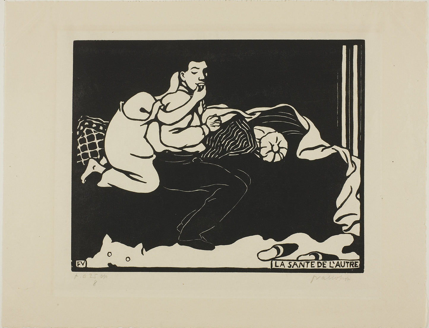 The Other's Health, plate nine from Intimacies -  Félix Edouard Vallotton,  Poster Print Wall Art