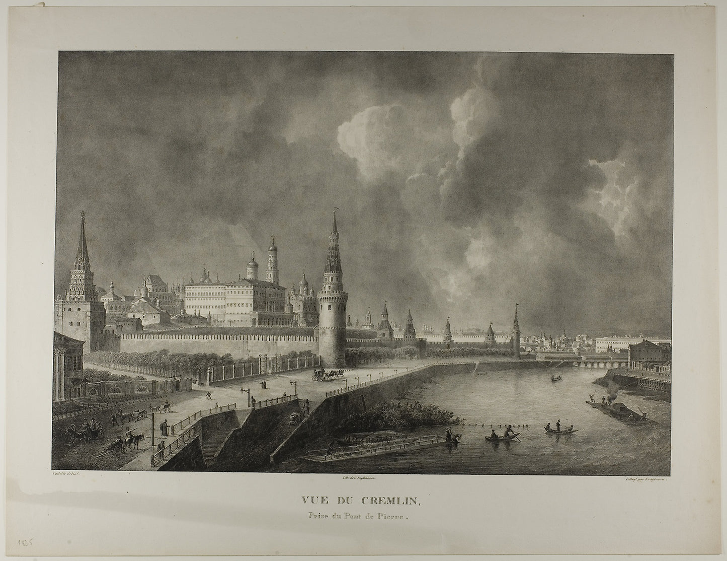 View of the Kremlin from the Stone Bridge -  Alexandre E. Fragonard (French, 1780-1850),  Poster Print Wall Art