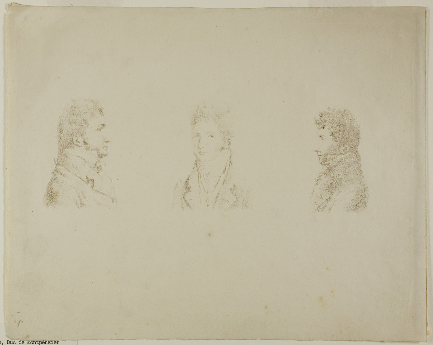 Bust Portraits of Three Brothers -  Antoine Philippe d'Orléans,  Poster Print Wall Art