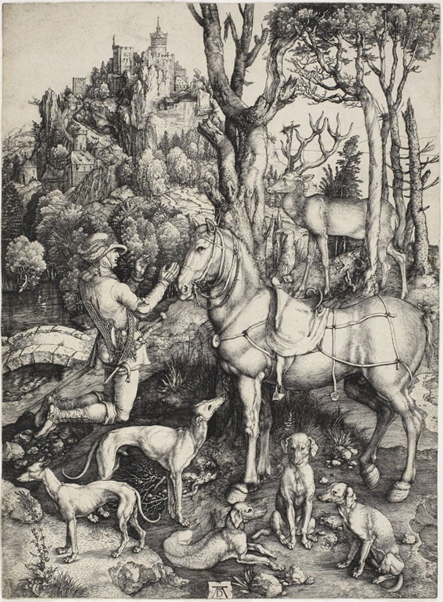 Saint Eustace -  Albrecht Dürer,  Poster Print Wall Art
