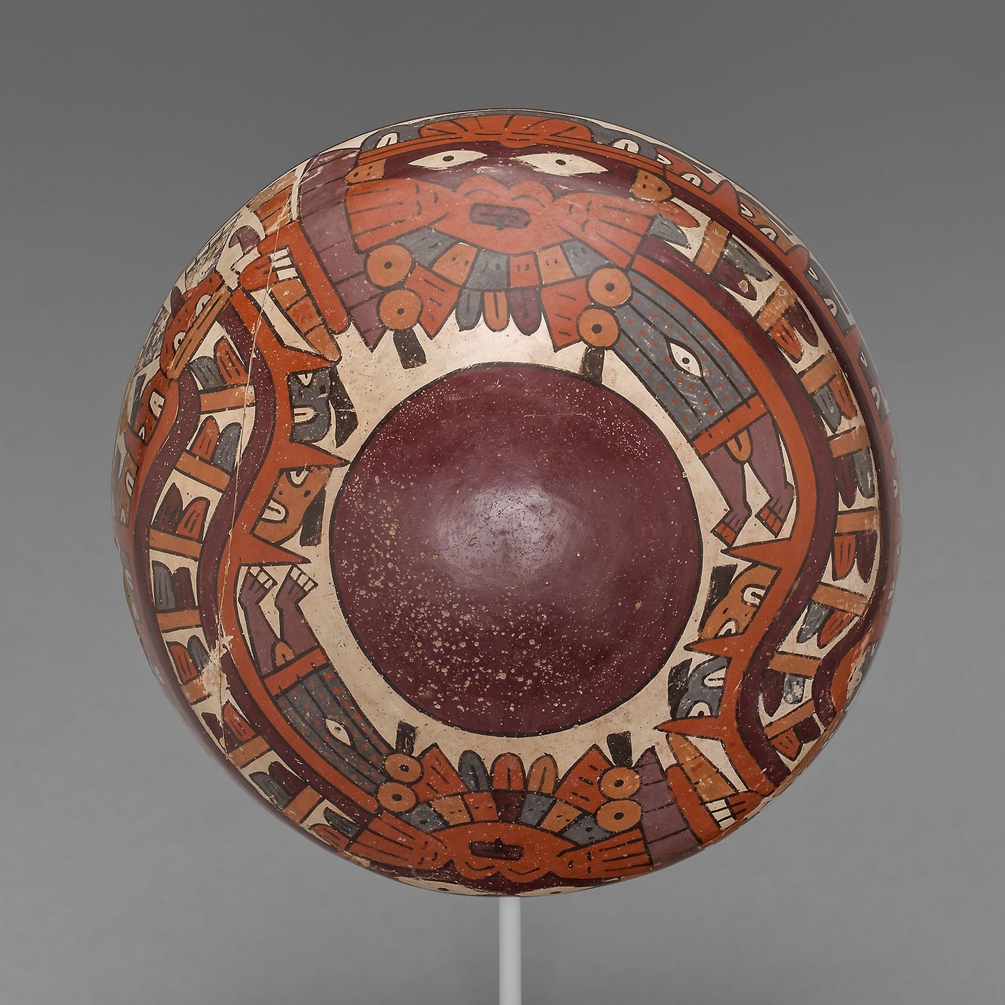 One of a Pair of Matched Bowls Depicting Costumed Ritual Performers -  Nazca,  Poster Print Wall Art