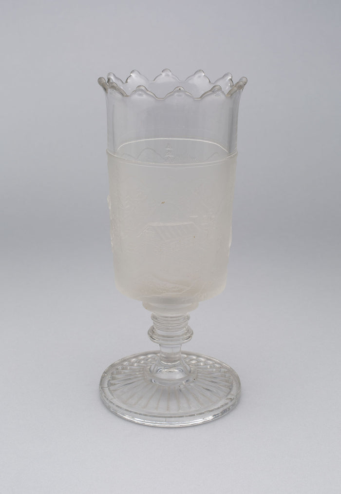 Westward Ho!/Pioneer pattern celery vase: Gillinder and Sons, 1861–c. 1930,16x12
