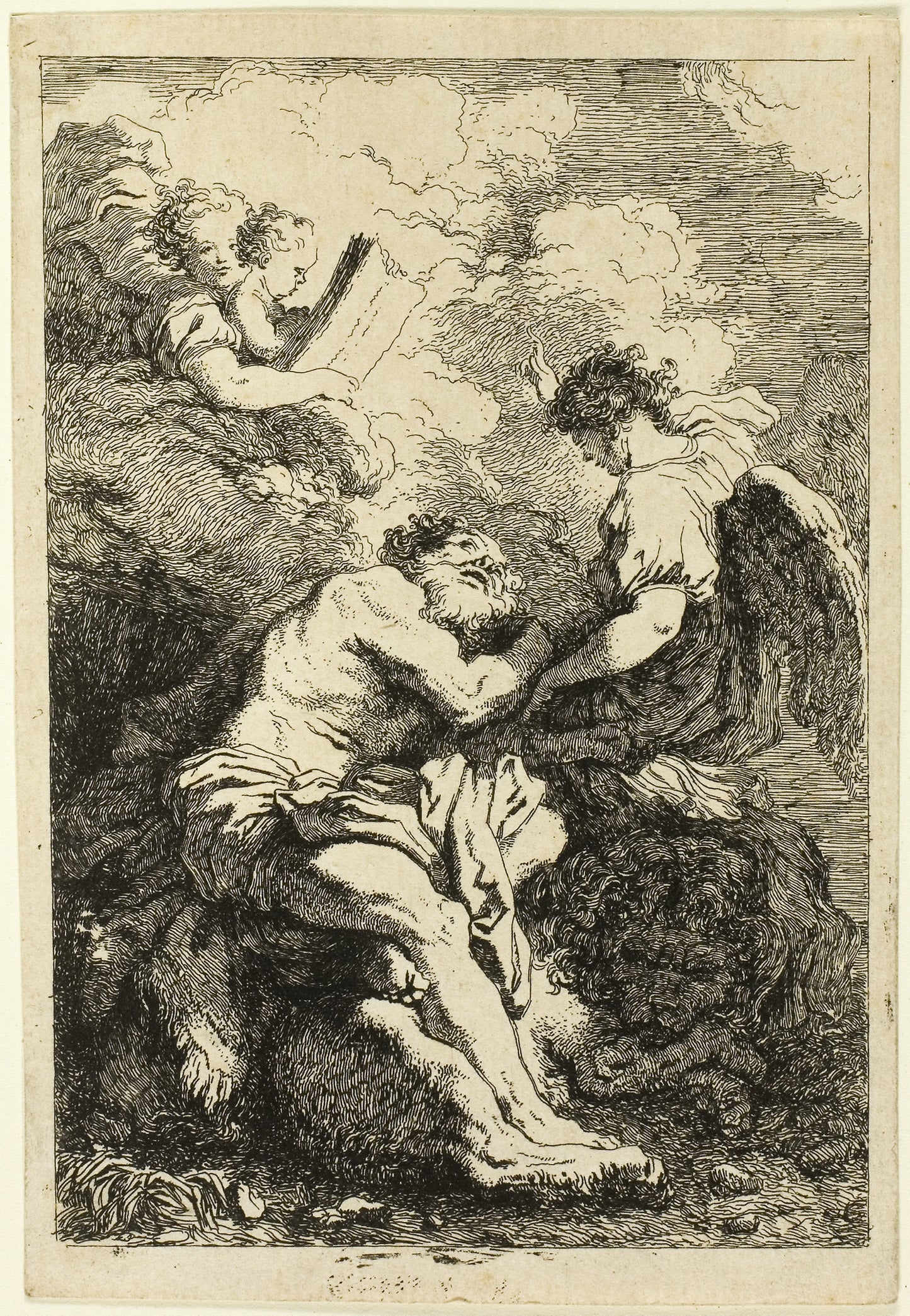 Saint Jerome -  Jean Honoré Fragonard (French, 1732-1806),  Poster Print Wall Art
