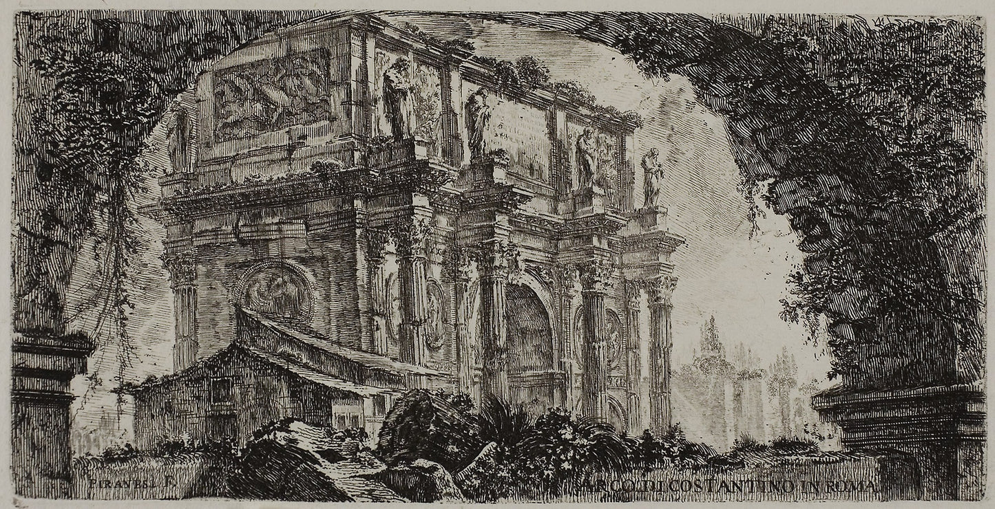 Arch of Constantine in Rome, plate 9 from Some Views of Triumphal Arches and other monuments -  Giovanni Battista Piranesi,  Poster Print Wall Art