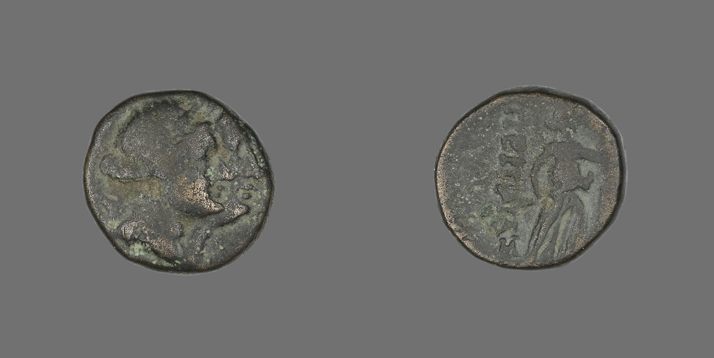 Coin Depicting the God Apollo and the Goddess Artemis -  Greek,  Poster Print Wall Art