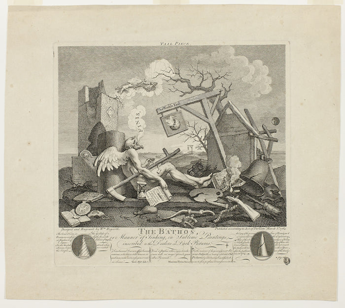 Tailpiece, or the Bathos: William Hogarth,16x12