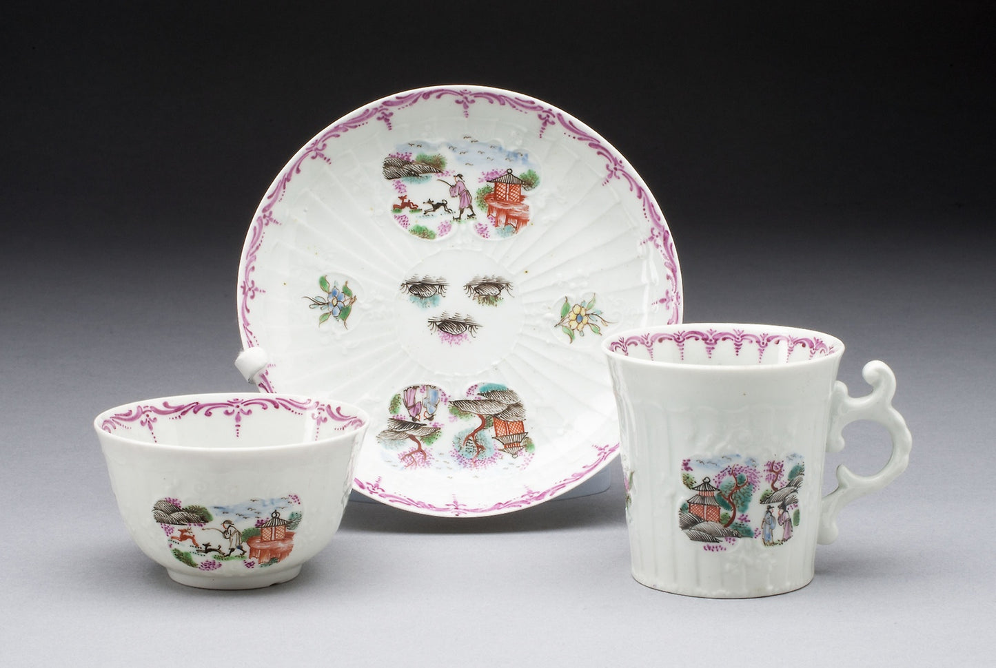 Tea Bowl, Coffee Cup, and Saucer -  Worcester Porcelain Factory,  Poster Print Wall Art