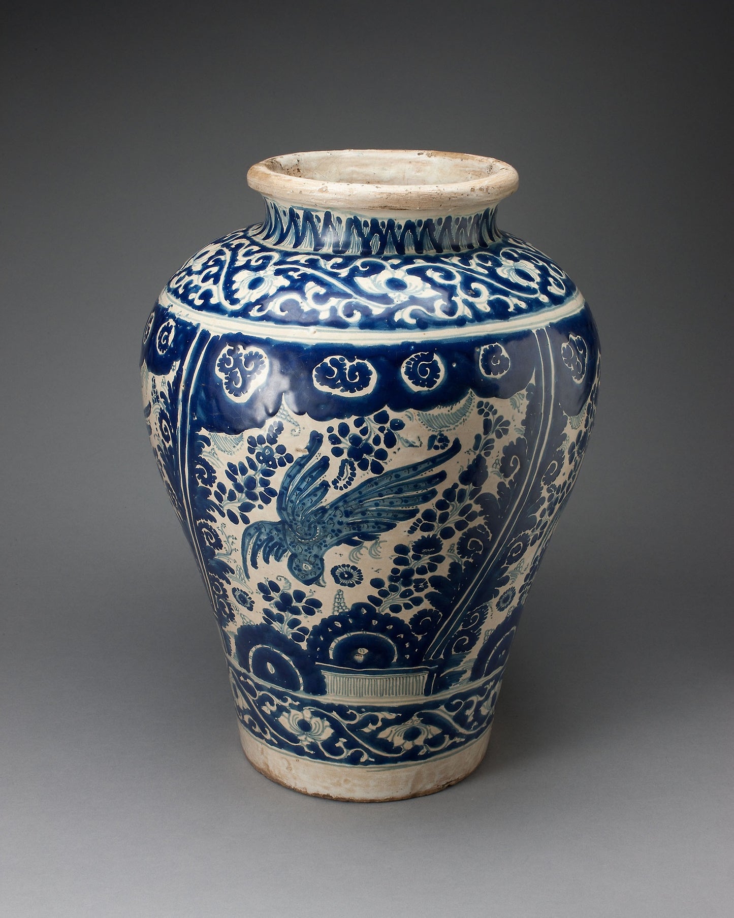 Vase Depicting a Phoenixlike Bird -  Talavera poblana,  Poster Print Wall Art