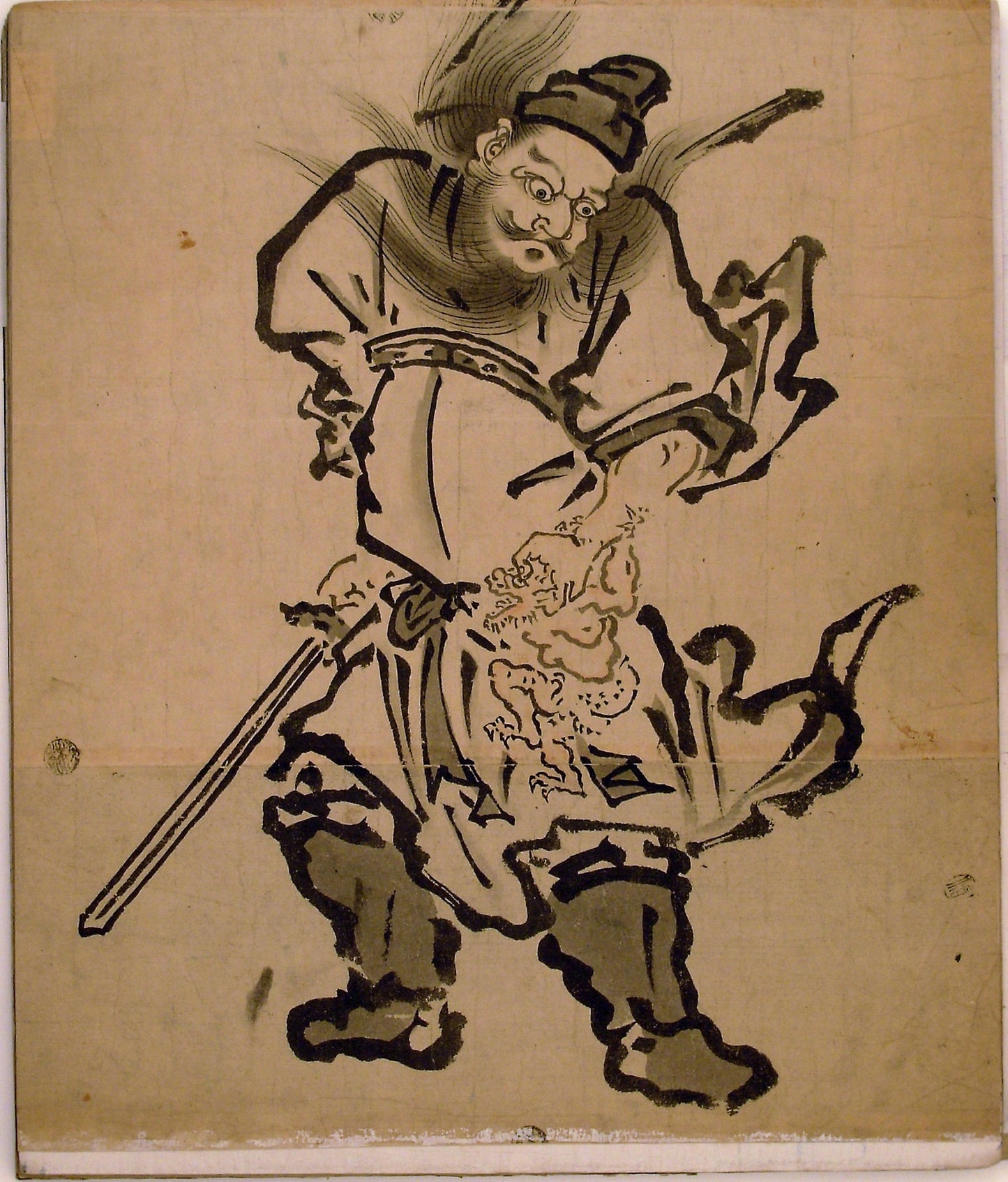 Shôki the Demon Queller, from an album of paintings of Shôki, Edo period (1615–1868) -  Artist unknown,  Poster Print Wall Art