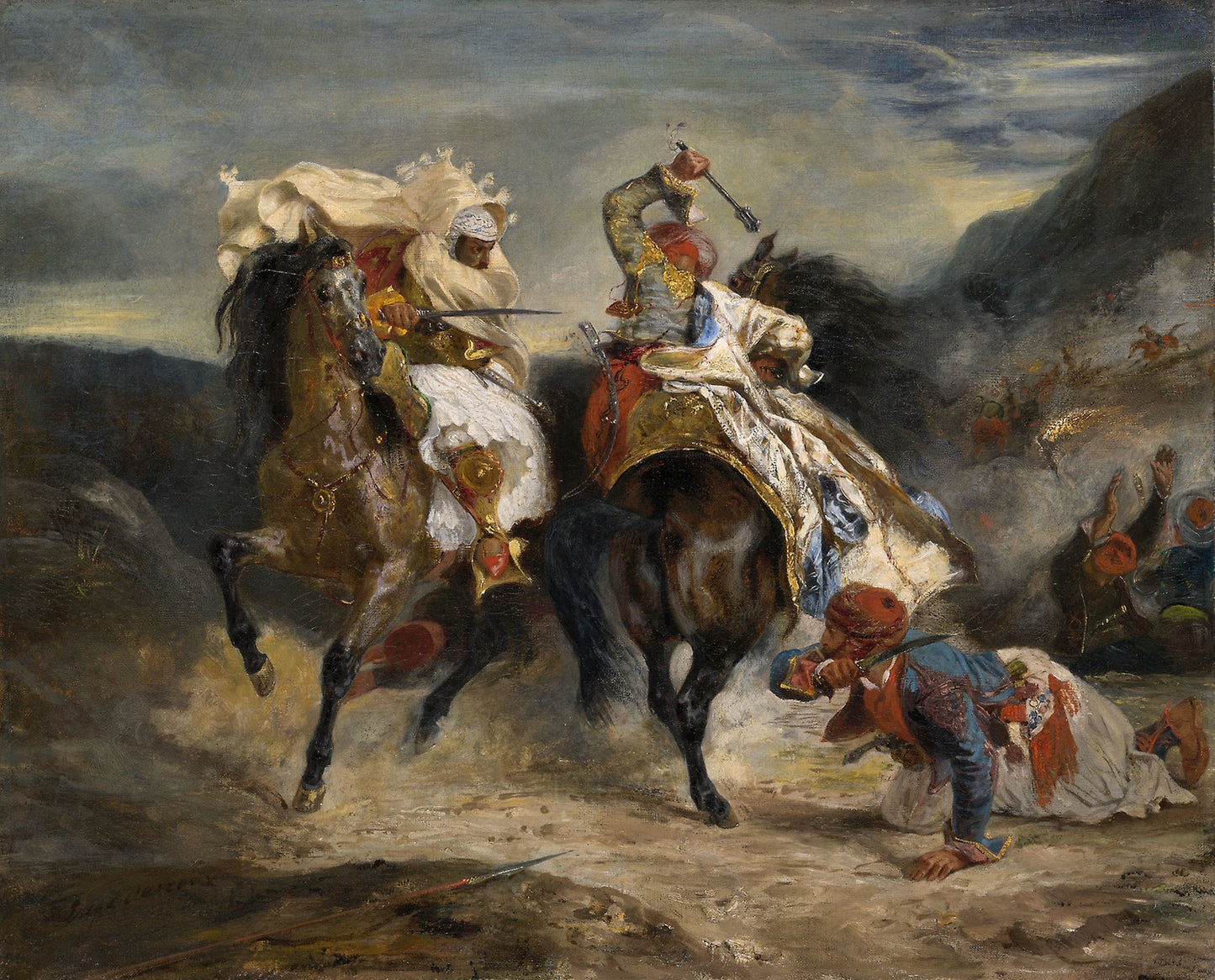 The Combat of the Giaour and Hassan: Eugène Delacroix, Poster Print Wall Art