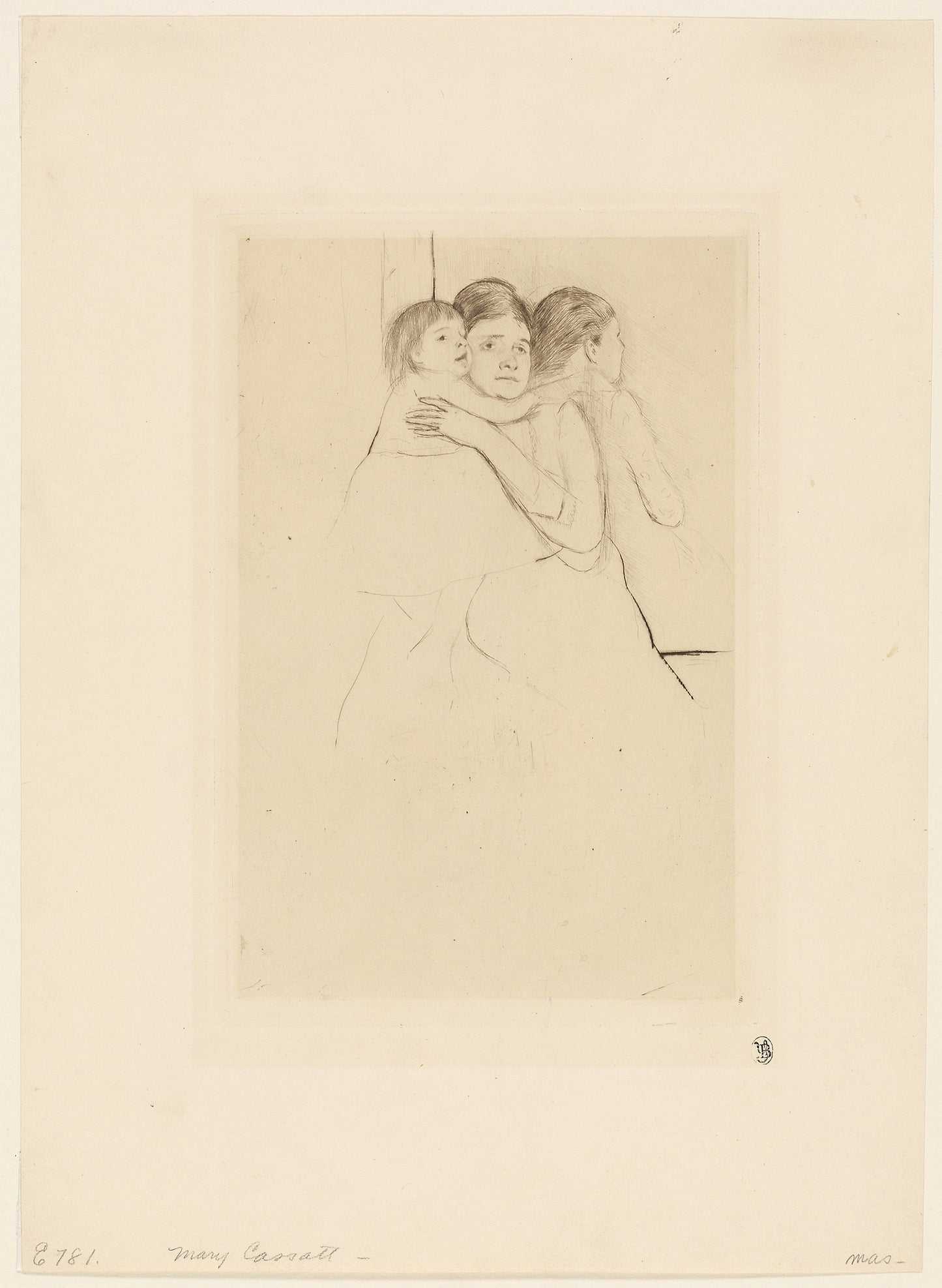 Mother Berthe Holding Her Child -  Mary Cassatt,  Poster Print Wall Art
