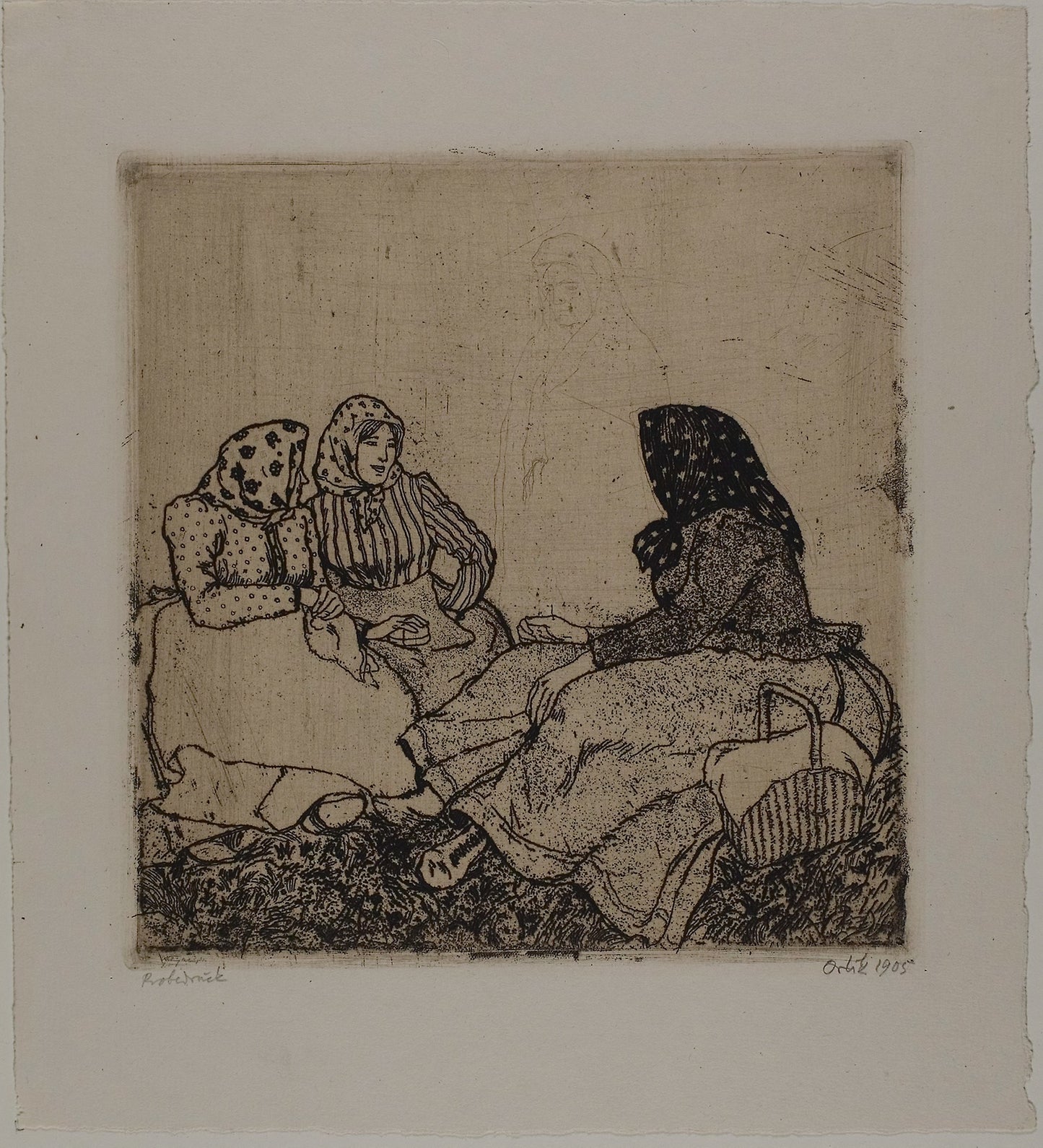 Three Women -  Emil Orlik,  Poster Print Wall Art
