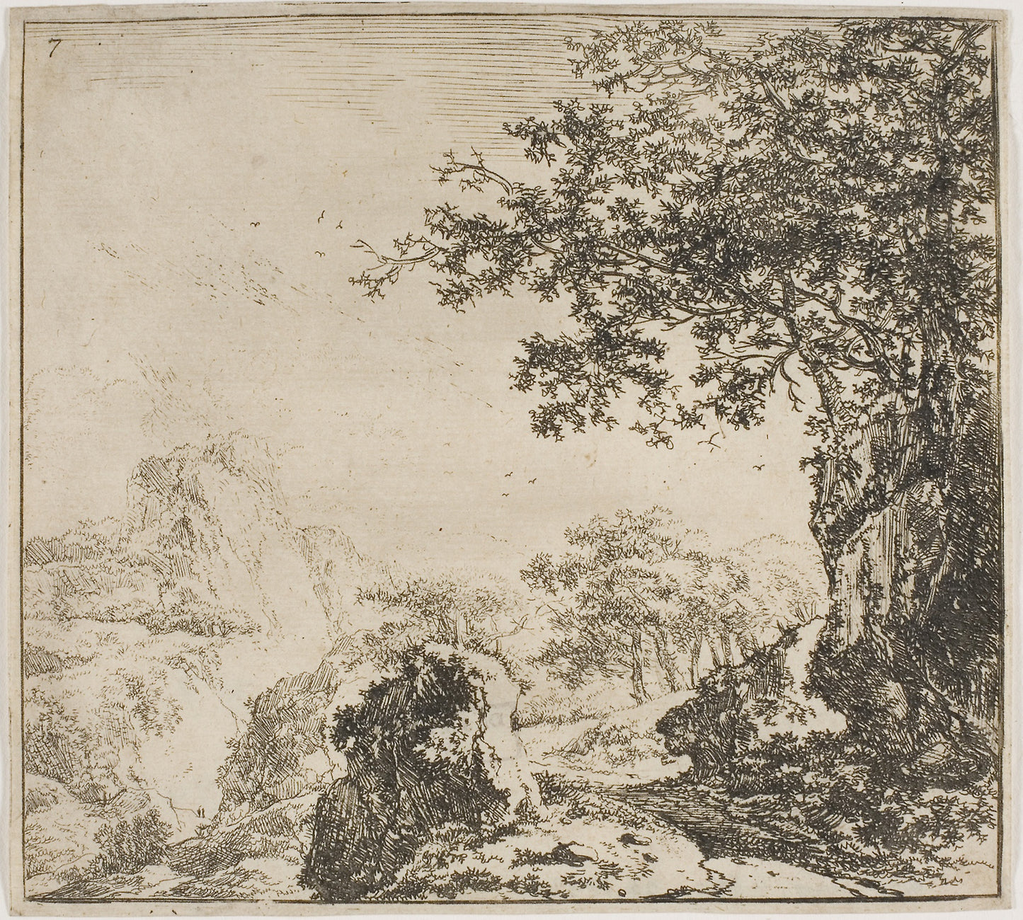 Mountainous Landscape with a Road, from the series Set of Landscapes -  Herman Naijwincx,  Poster Print Wall Art