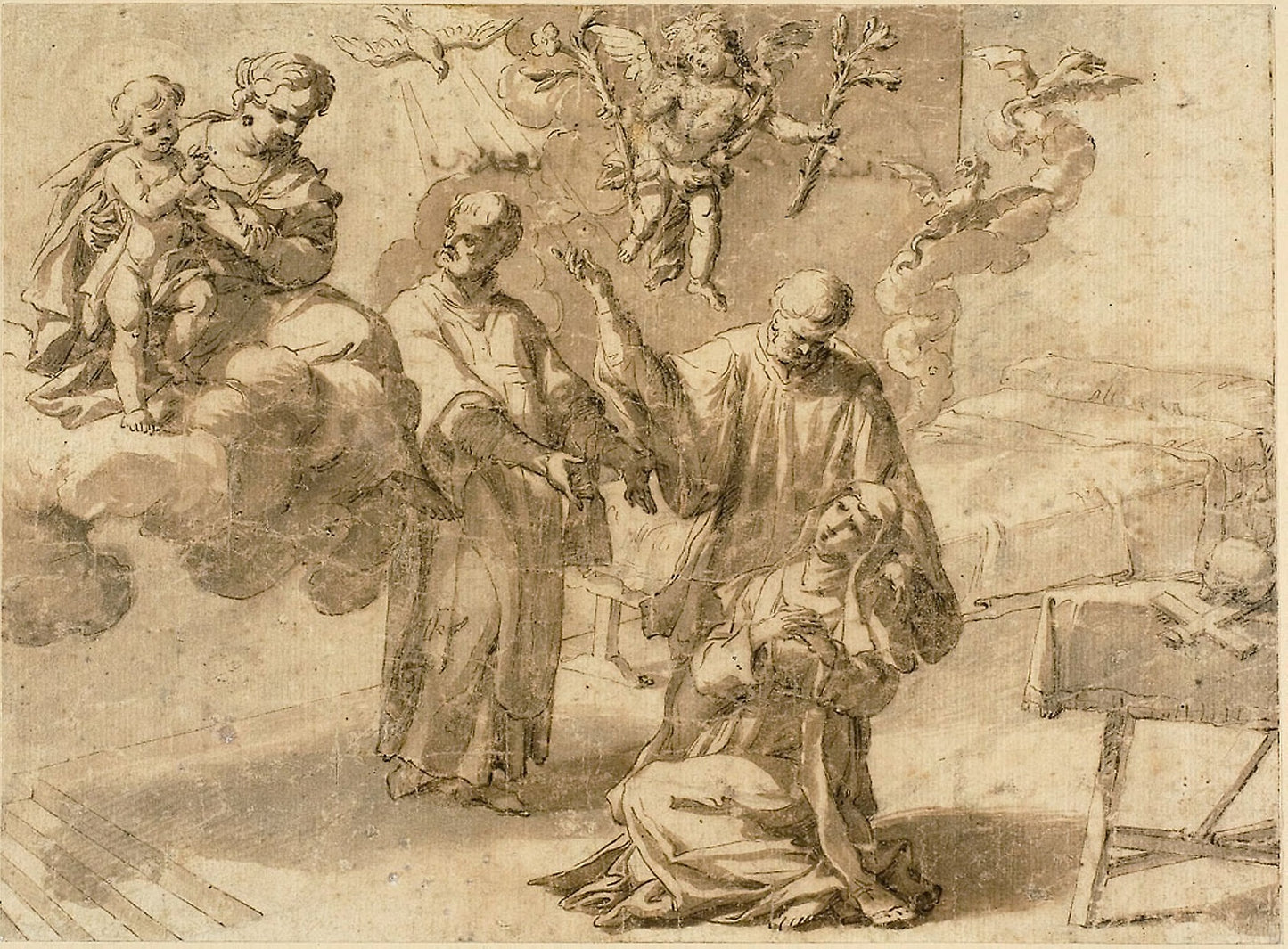 Vision of Saint Catherine of Siena -  Alessandro Turchi,  Poster Print Wall Art