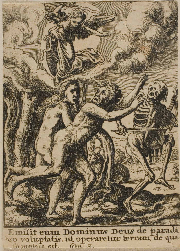 Expulsion from Paradise: Wenceslaus Hollar (Czech, 1607-1677),16x12