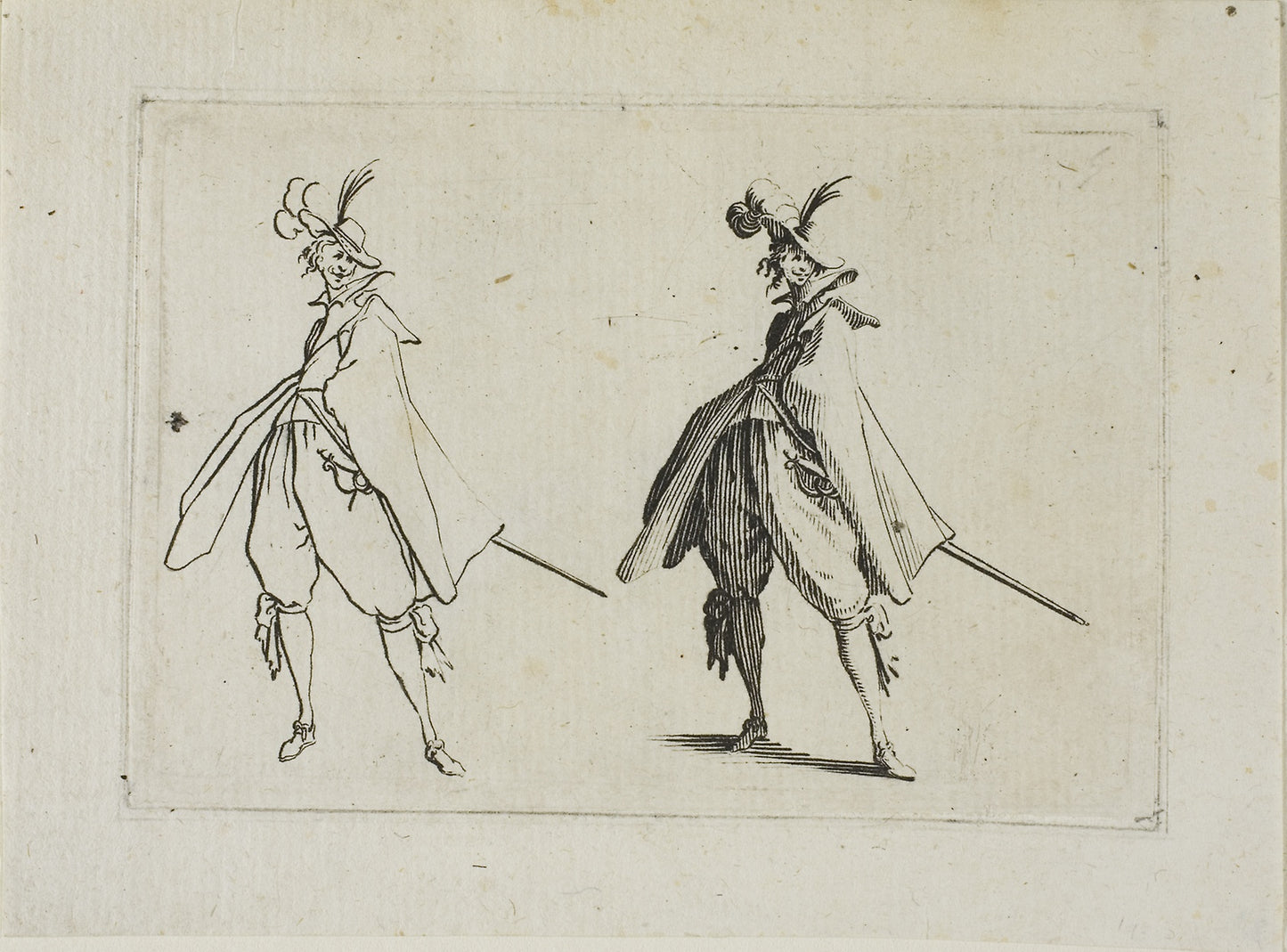 The Gentleman with a Large Coat, Seen from the Front, from The Caprices -  Jacques Callot,  Poster Print Wall Art
