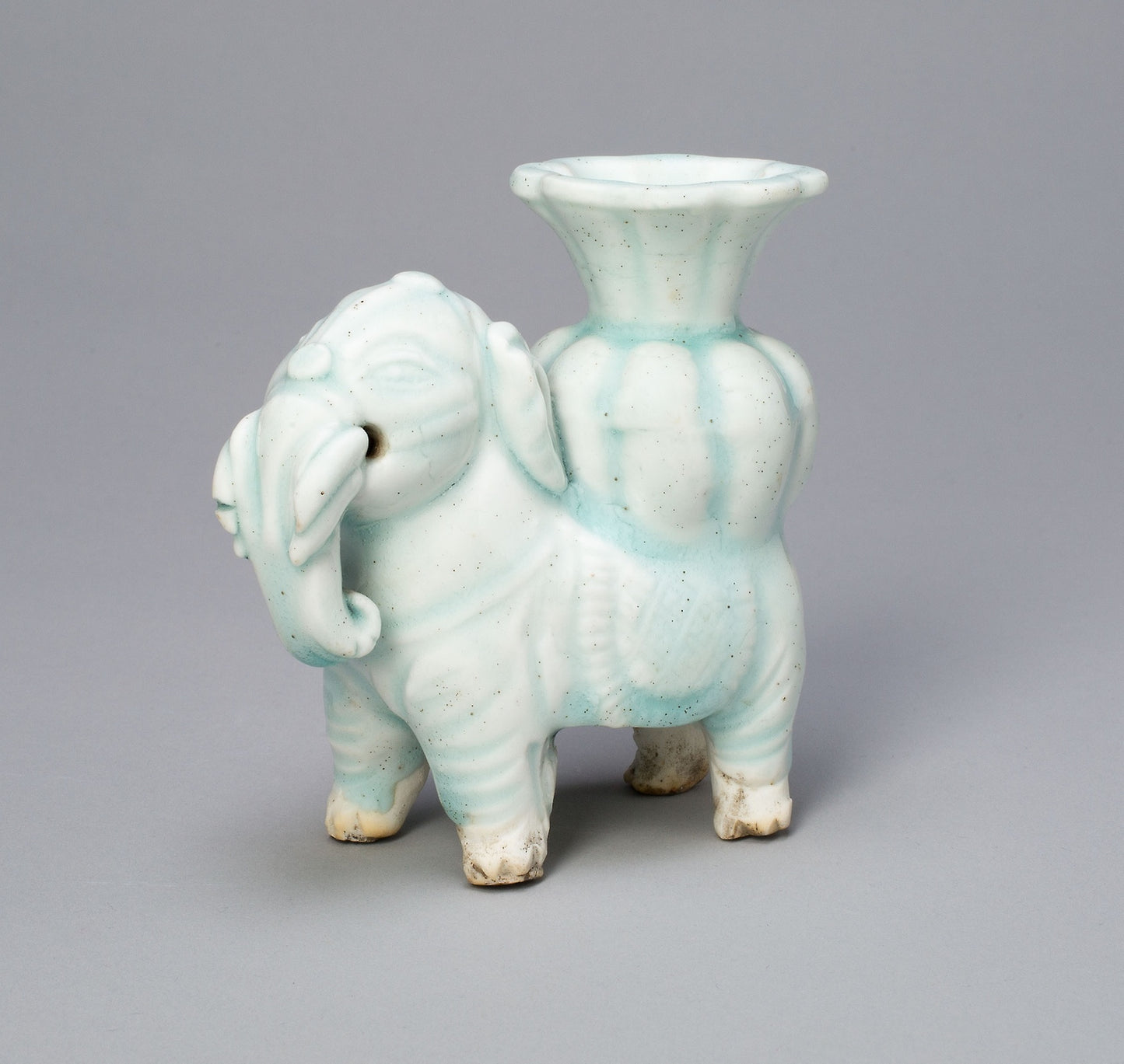 Joss-Stick Holder in the Form of an Elephant Holding a Lobed Vase -  China,  Poster Print Wall Art