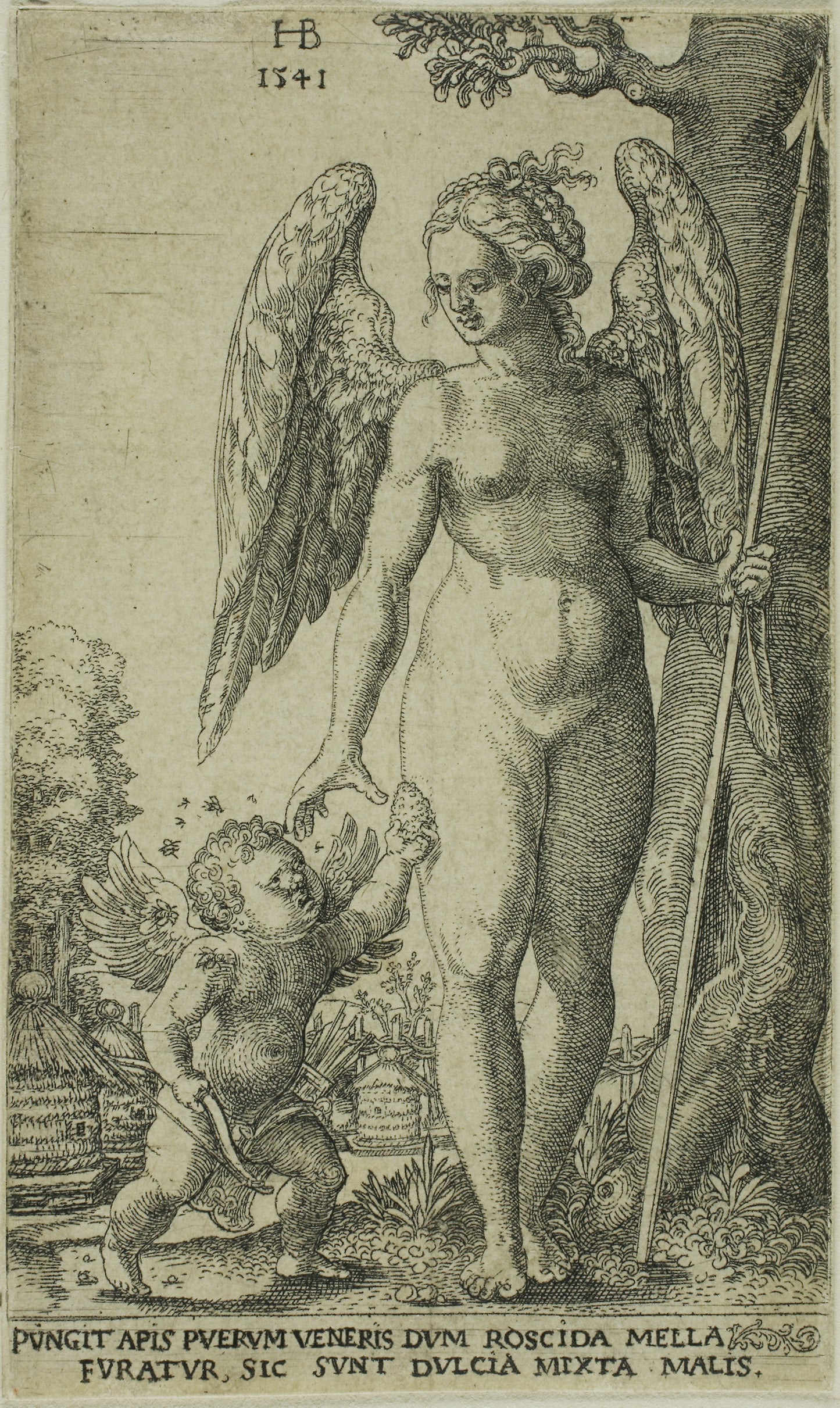 Cupid Bringing and Honeycomb to Venus -  Hans Brosamer,  Poster Print Wall Art