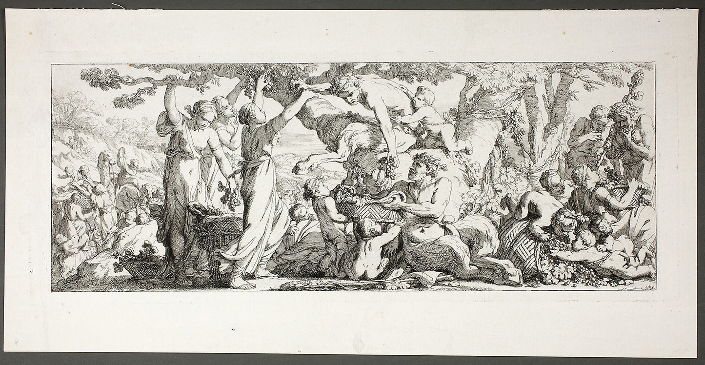 Harvest of Grapes, plate two of four from Le Travaux de la Vendange -  Joseph–Marie Vien, the Elder,  Poster Print Wall Art