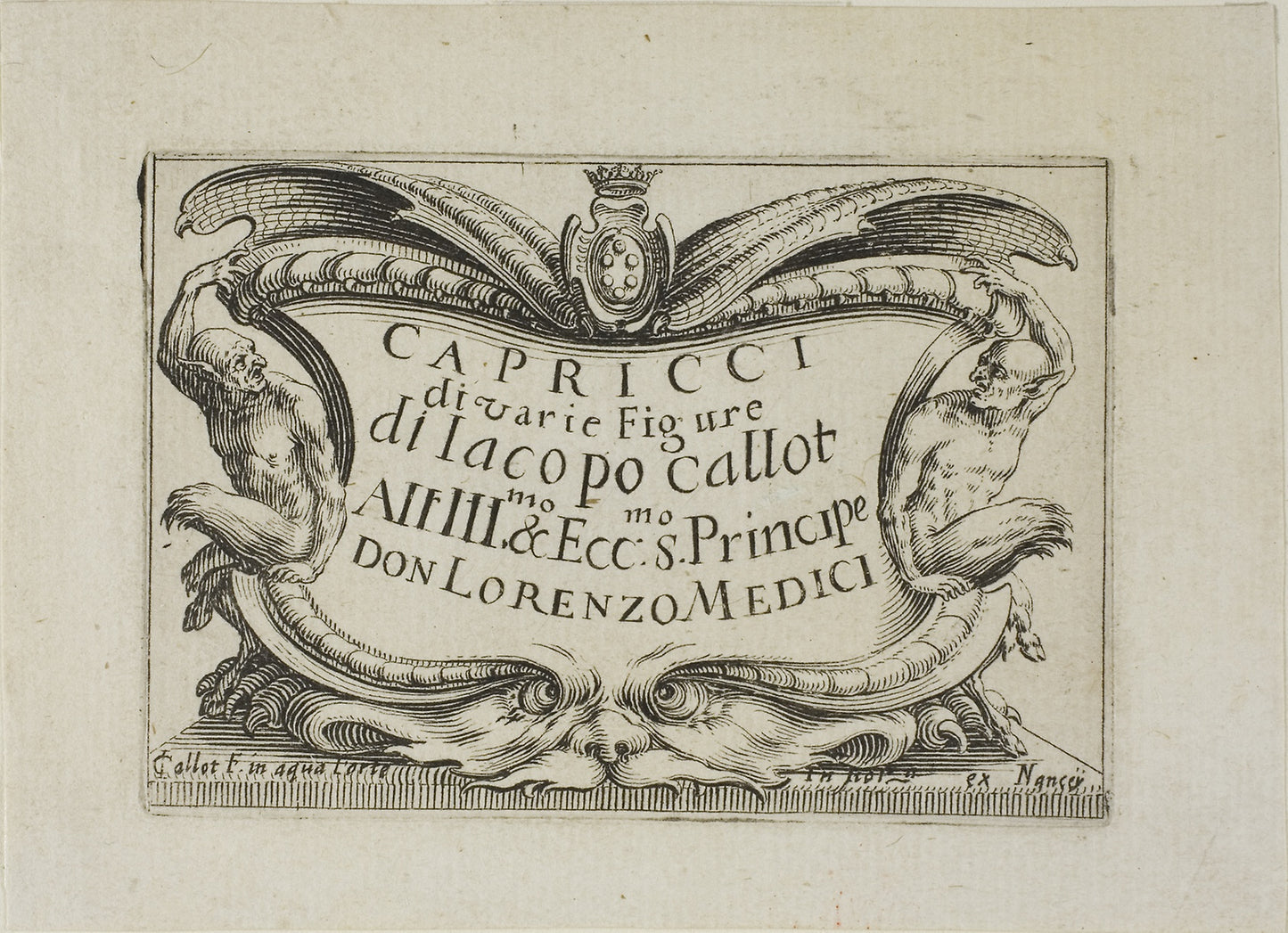 Frontispiece, from The Caprices -  Jacques Callot,  Poster Print Wall Art