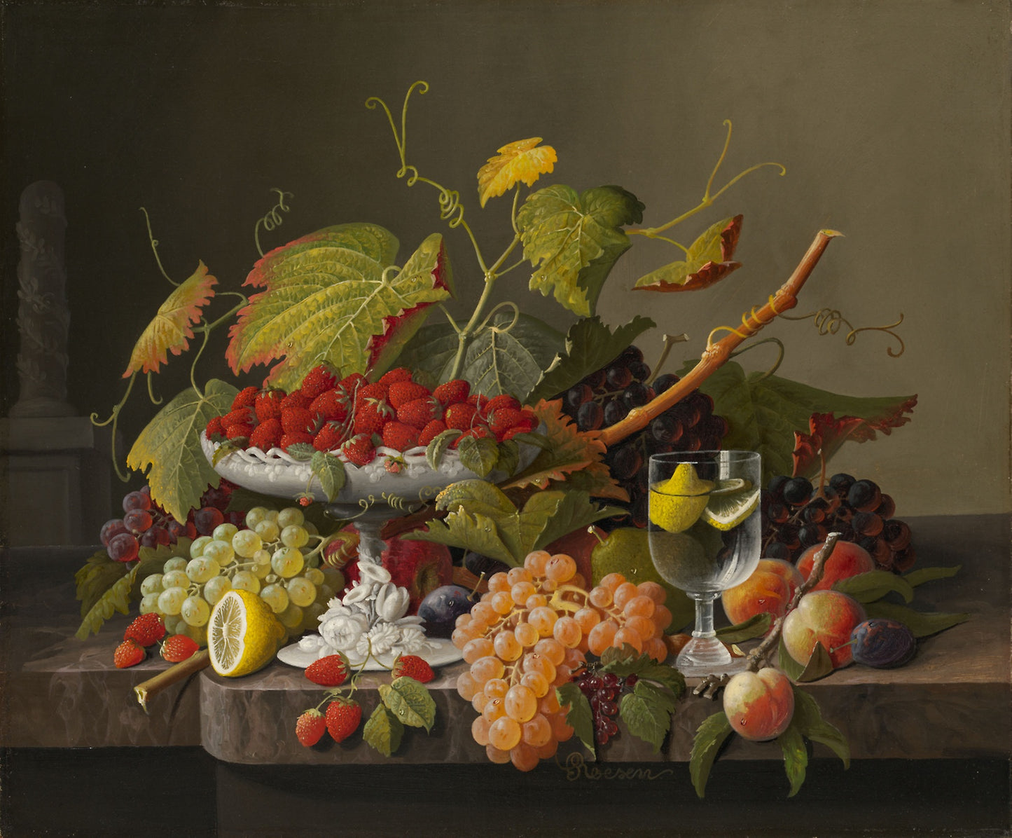 An Abundance of Fruit -  Severin Roesen,  Poster Print Wall Art