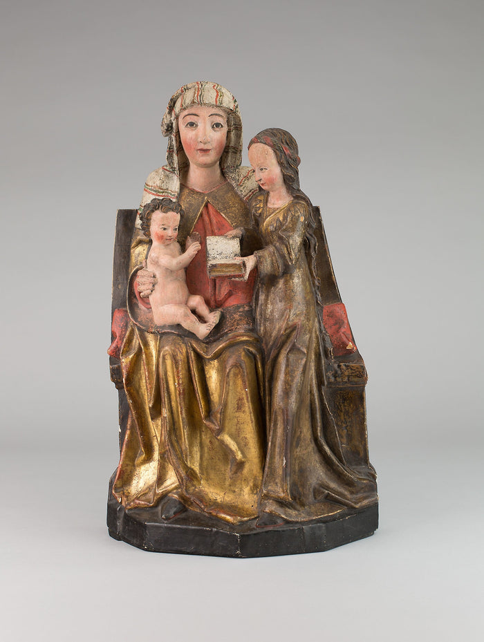 Virgin and Child with Saint Anne: German, Rhenish, or Southern Netherlands,16x12