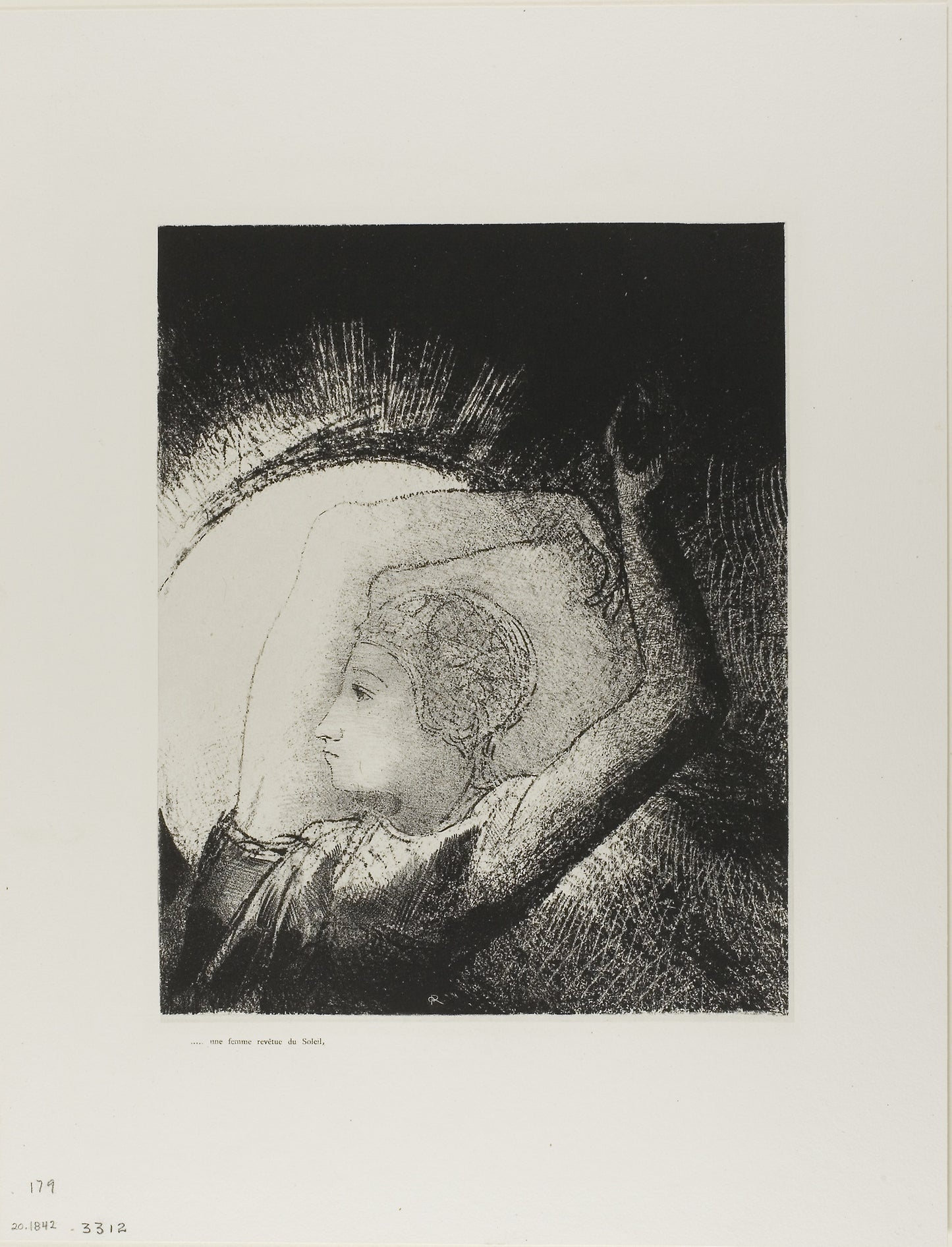 A Woman Clothed With the Sun, plate 6 of 12 -  Odilon Redon,  Poster Print Wall Art