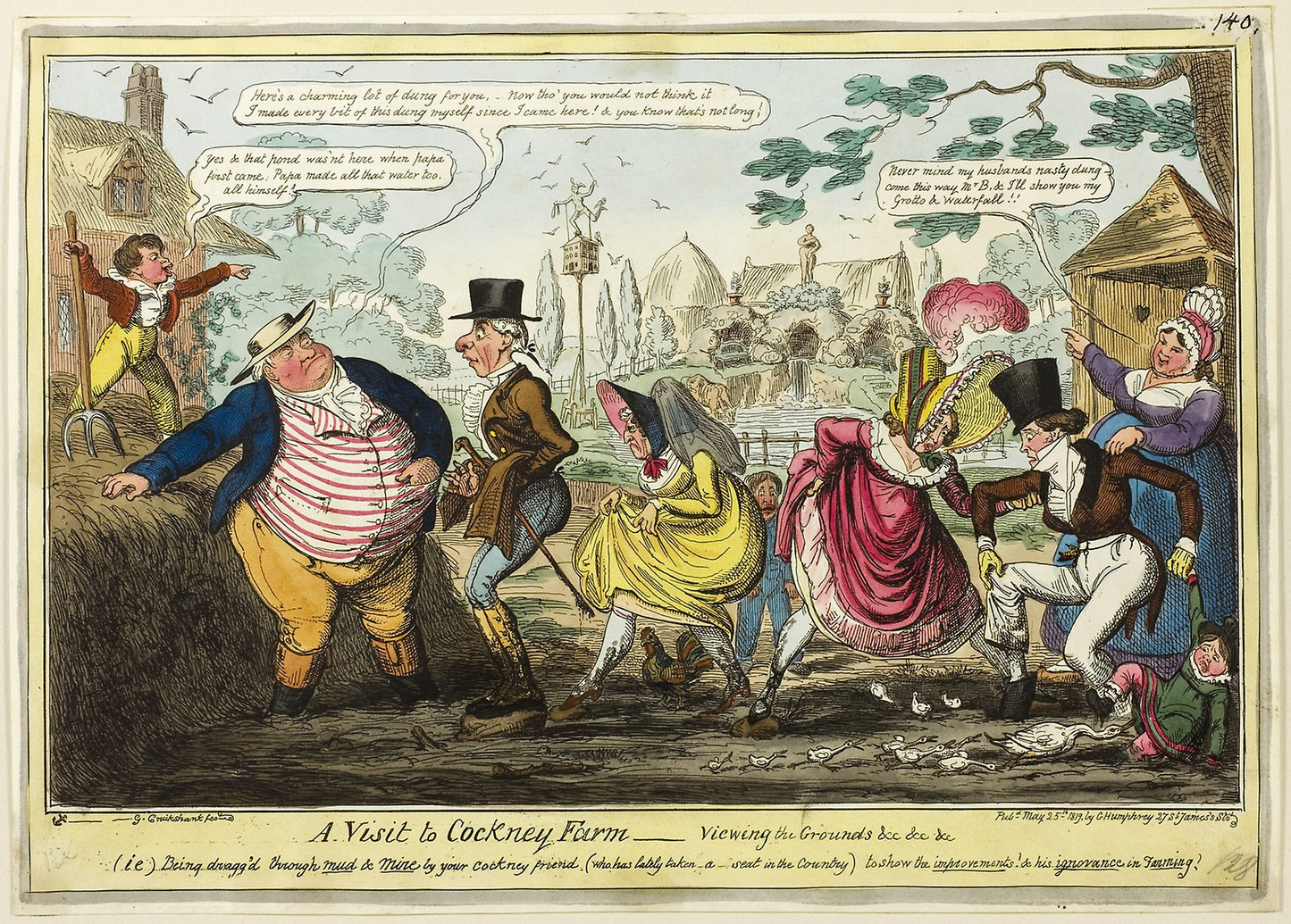 A Visit to Cockney Farm: George Cruikshank (English, 1792-1878),16x12"(A3) Poster