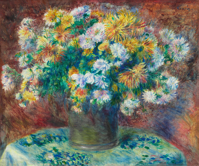 Chrysanthemums by  Pierre-Auguste Renoir, 23x16