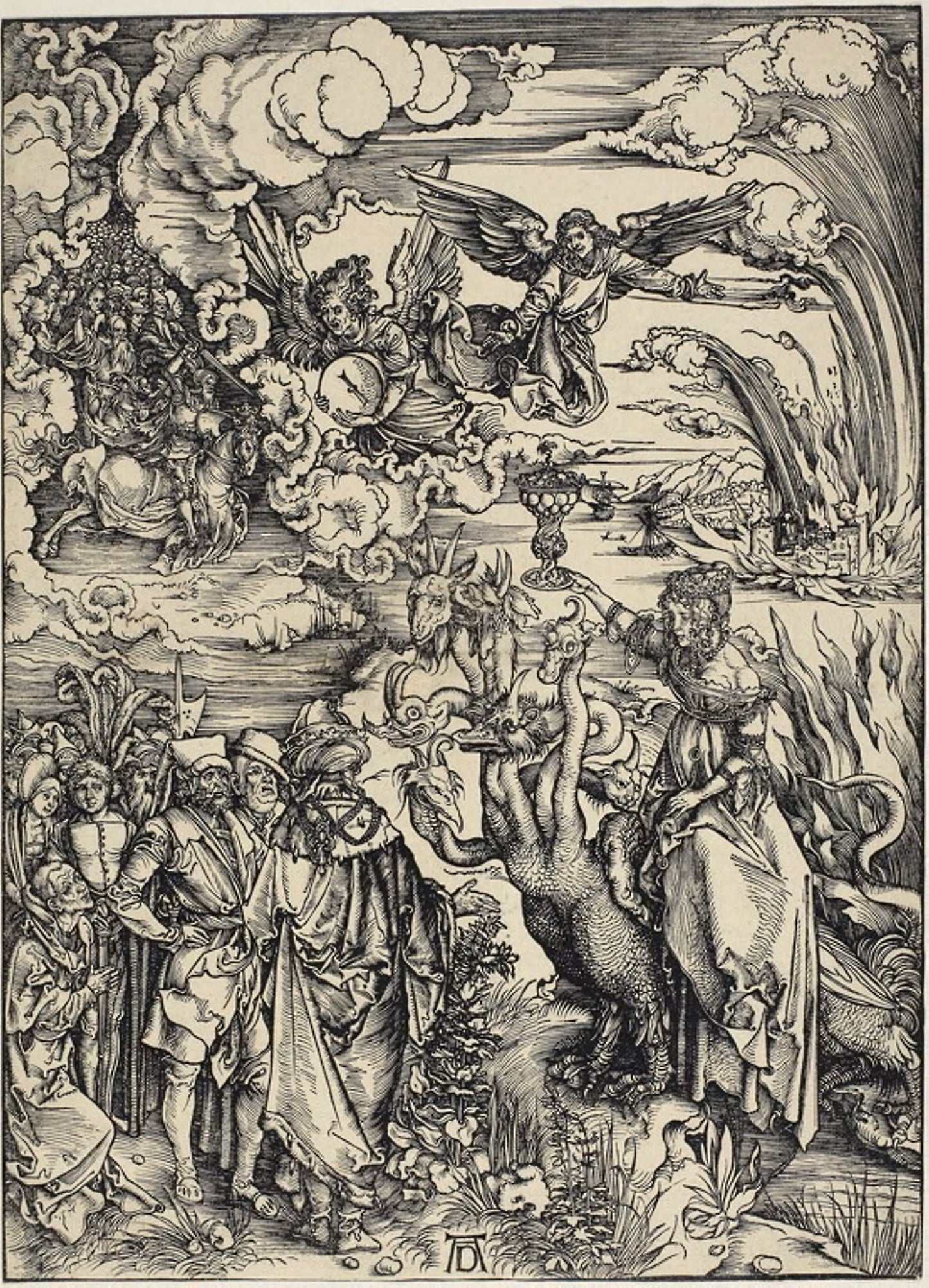 The Whore of Babylon, from The Apocalypse -  Albrecht Dürer,  Poster Print Wall Art