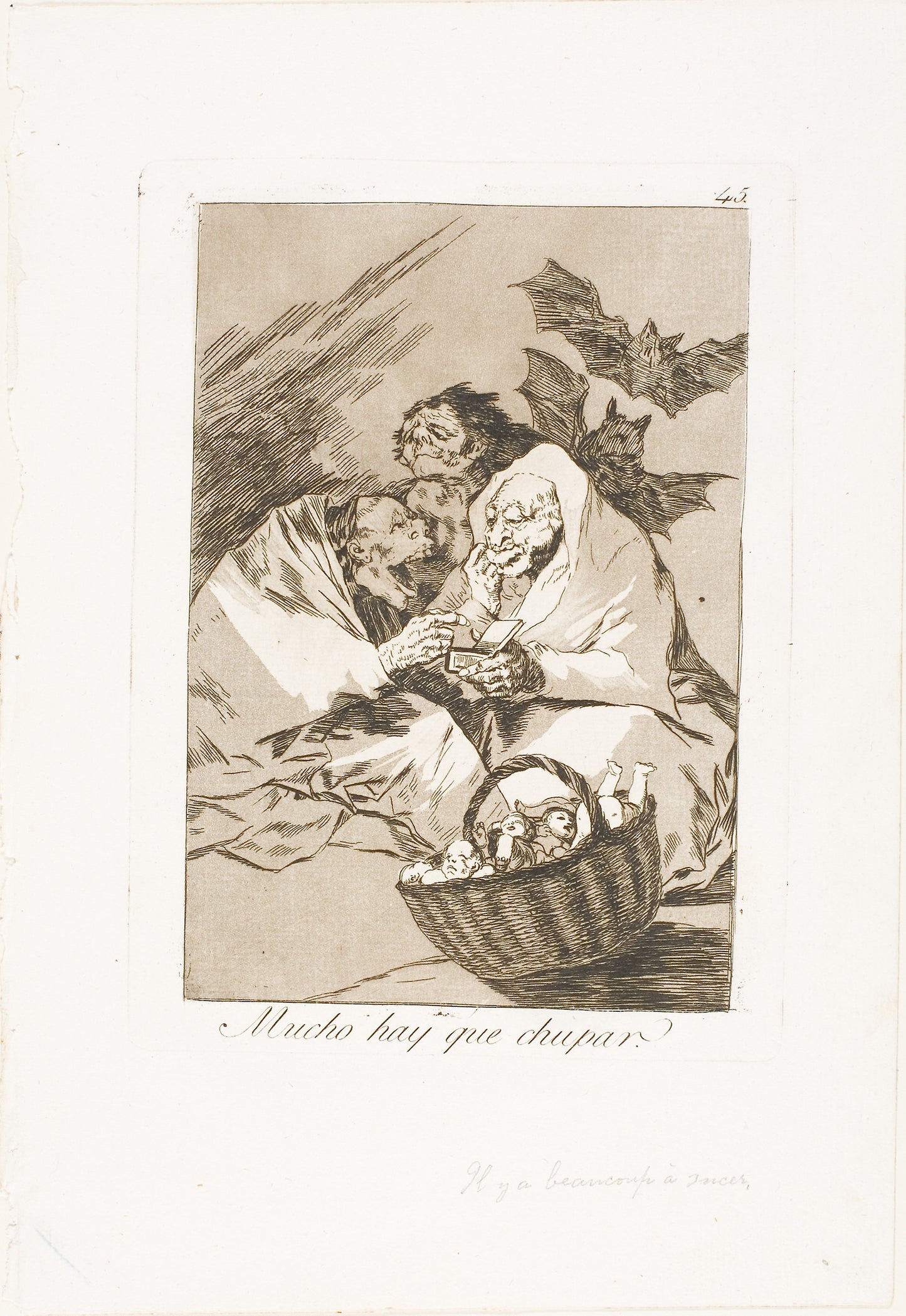 There is Plenty to Suck, plate 45 from Los Caprichos -  Francisco José de Goya y Lucientes,  Poster Print Wall Art