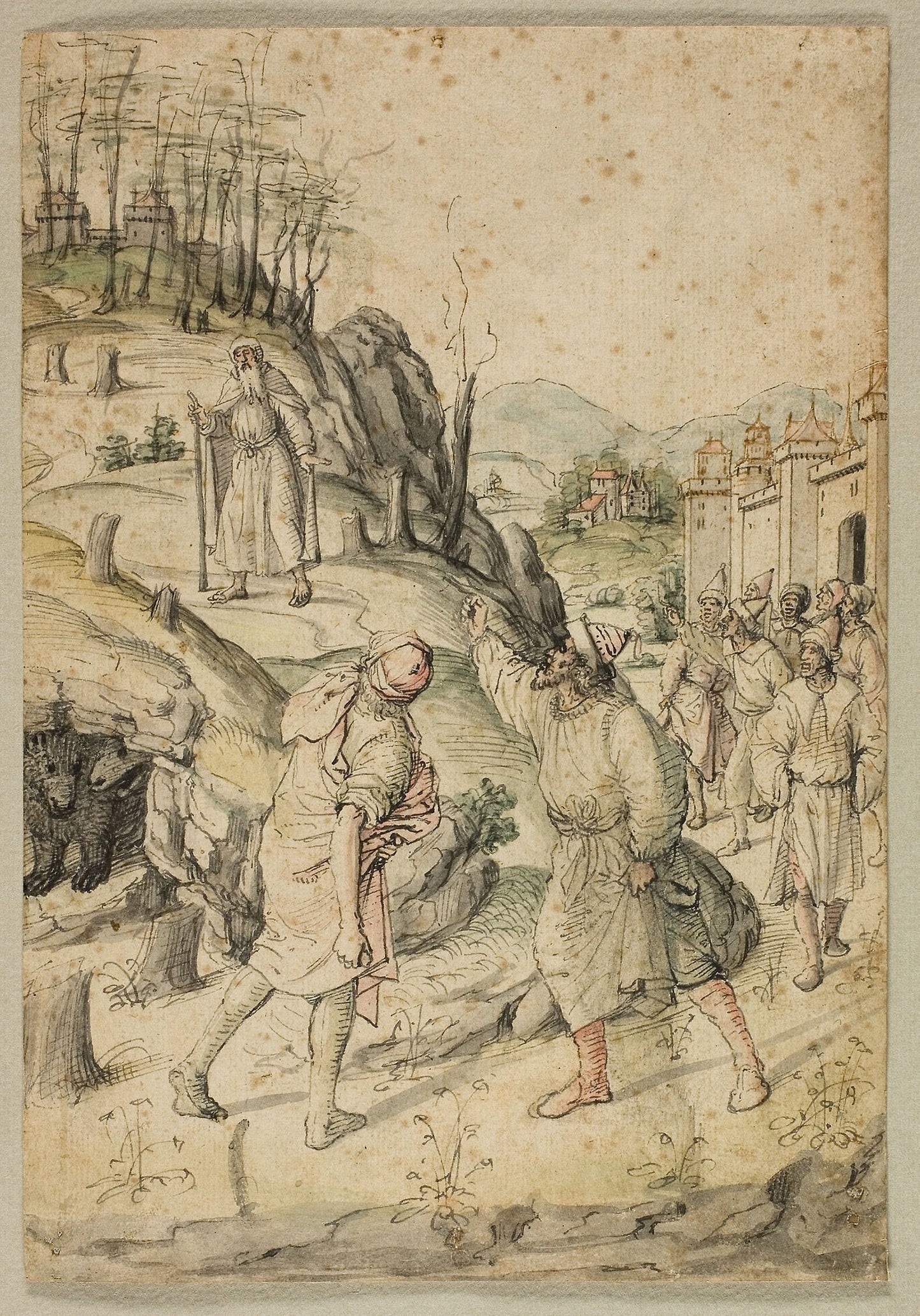 The Mocking of Elisha -  Jean Poyer,  Poster Print Wall Art