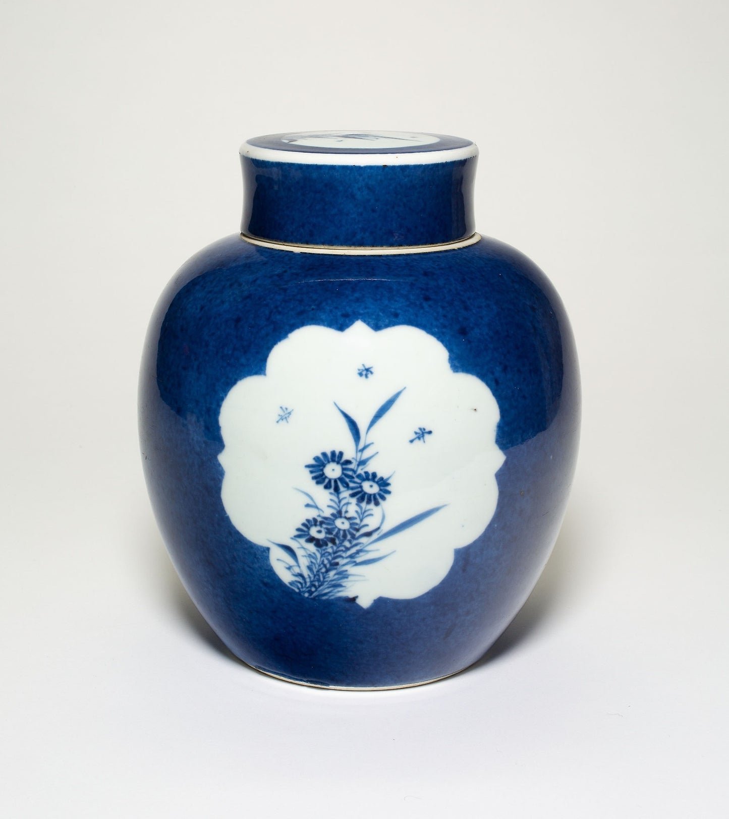 Blue-Ground 'Floral' Jar and Cover -  China,  Poster Print Wall Art