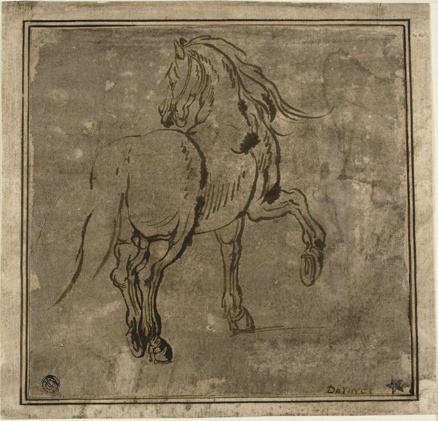 Horse, Seen Three-Quarters From the Rear -  Jacques Callot,  Poster Print Wall Art