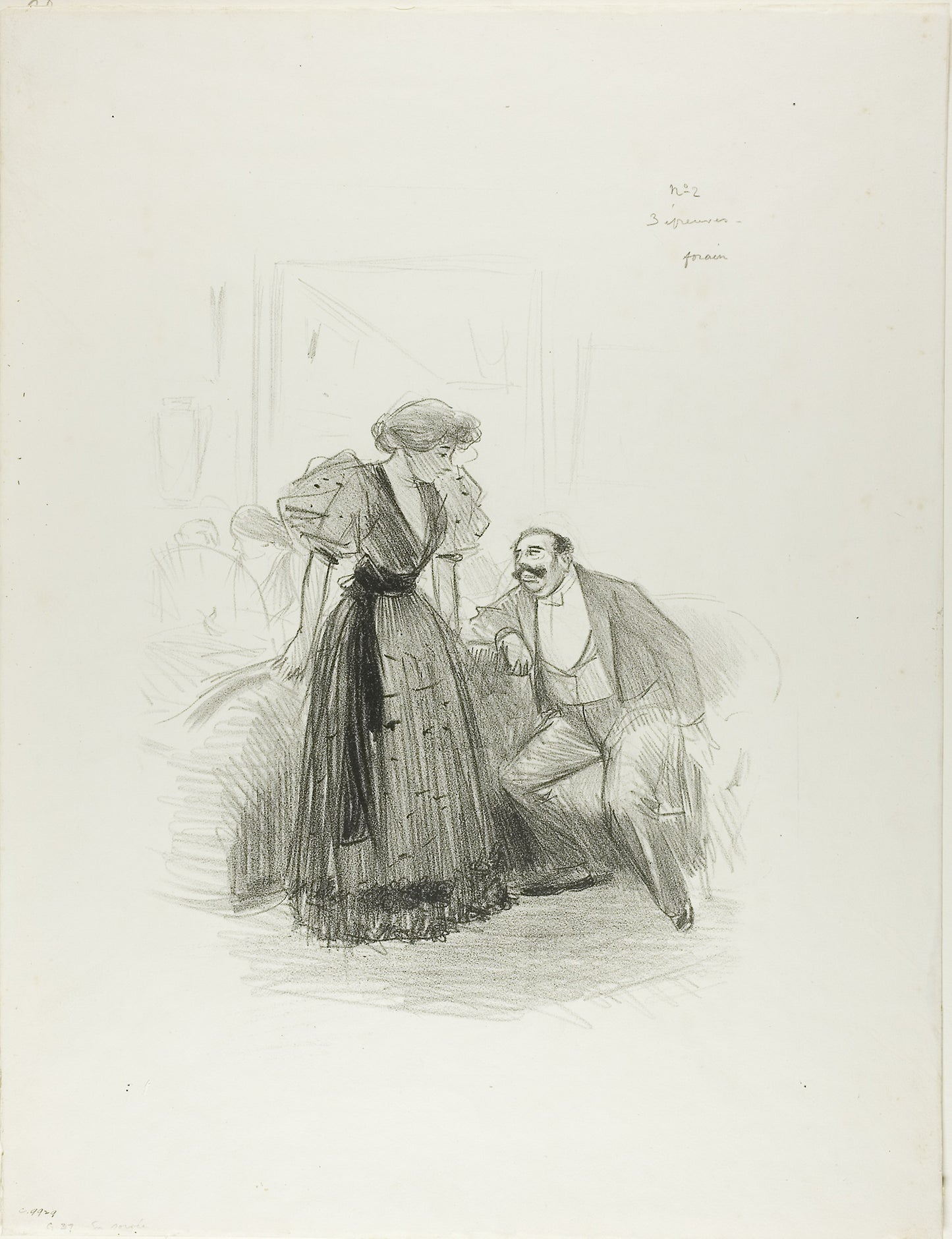 At an Evening Party -  Jean Louis Forain,  Poster Print Wall Art