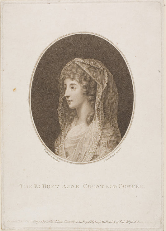 Anne Countess Cowper: Francesco Bartolozzi (Italian, 1727-1815),16x12"(A3) Poster