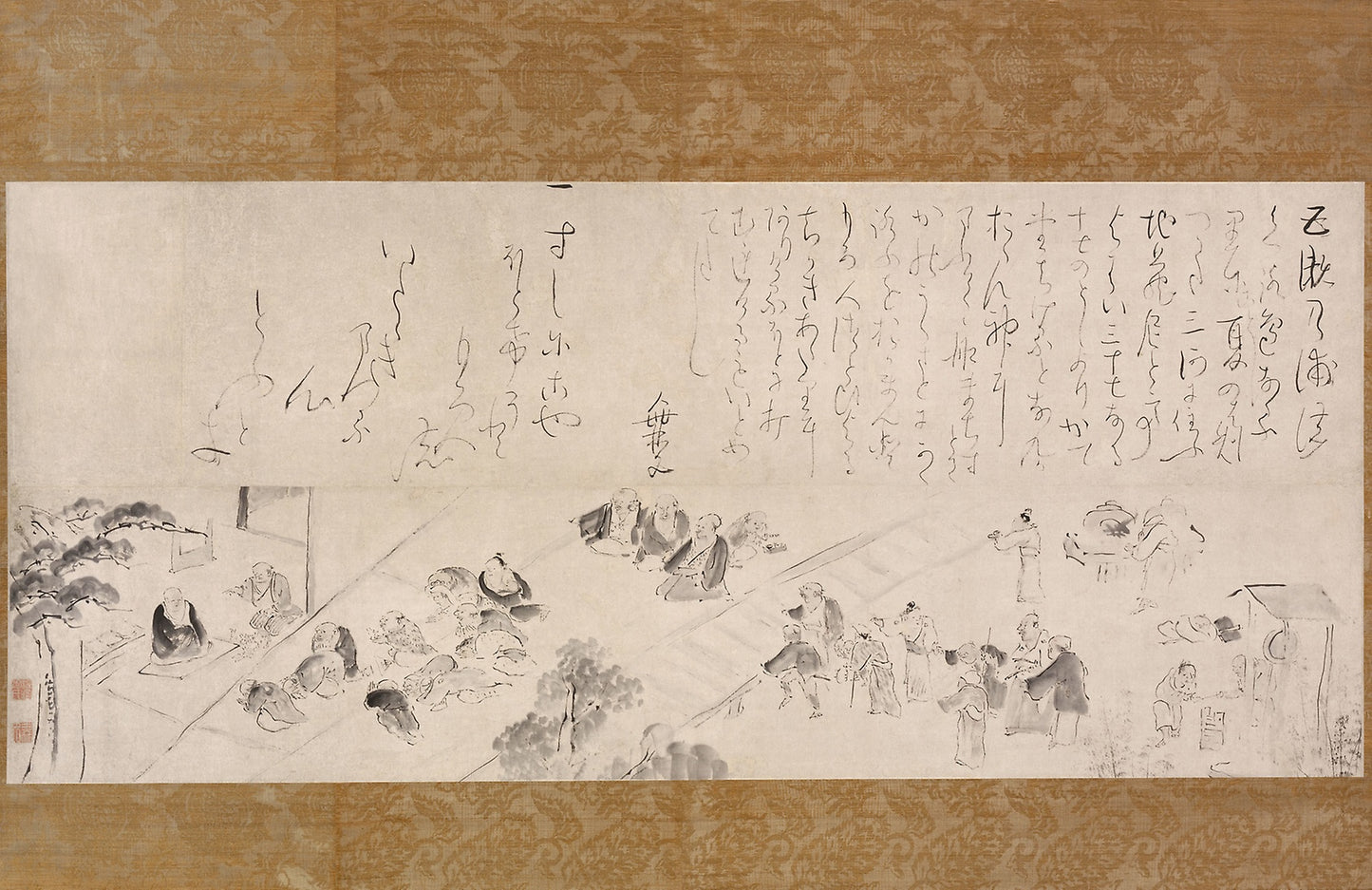 Group Pilgrimage to the Jizo Nun: Ike Taiga, Poster Print Wall Art