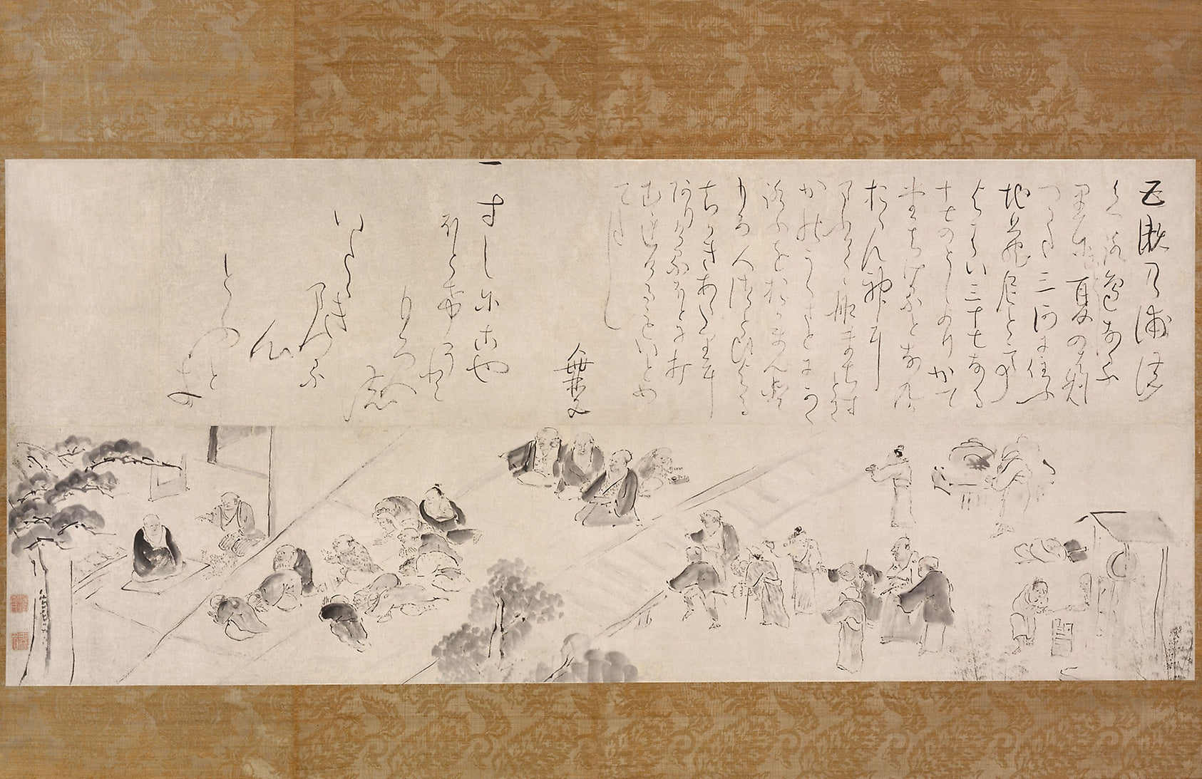 Group Pilgrimage to the Jizo Nun: Ike Taiga,16x12"(A3) Poster