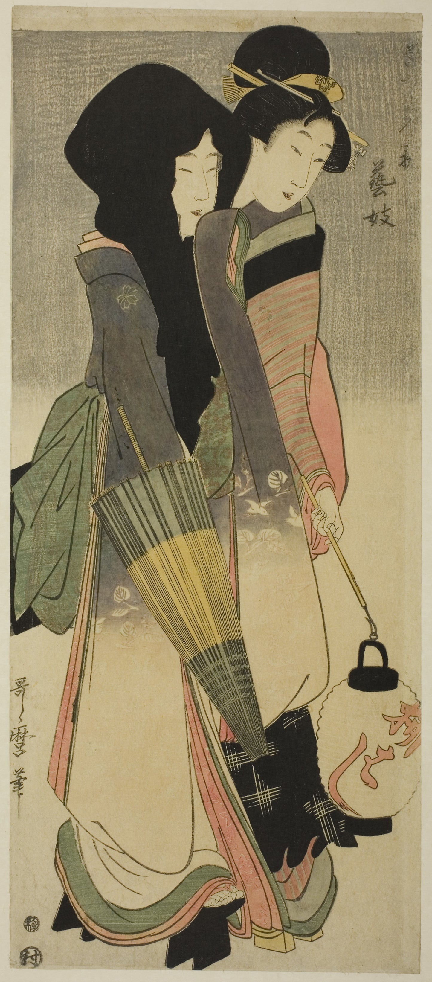 Geisha (Geigi), from the series “Three Amusements of Contemporary Beauties" ("Tosei bijin san’yu") -  Kitagawa Utamaro ??? ??,  Poster Print Wall Art
