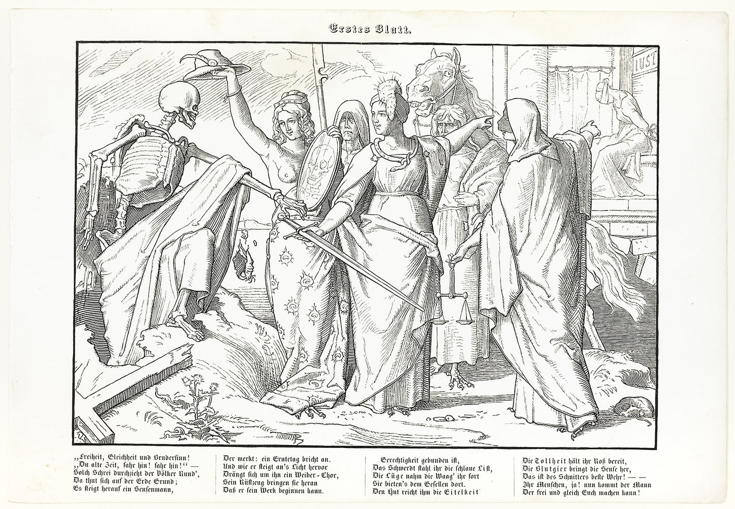 Auch ein Todtentanz, plate I -  Alfred Rethel,  Poster Print Wall Art