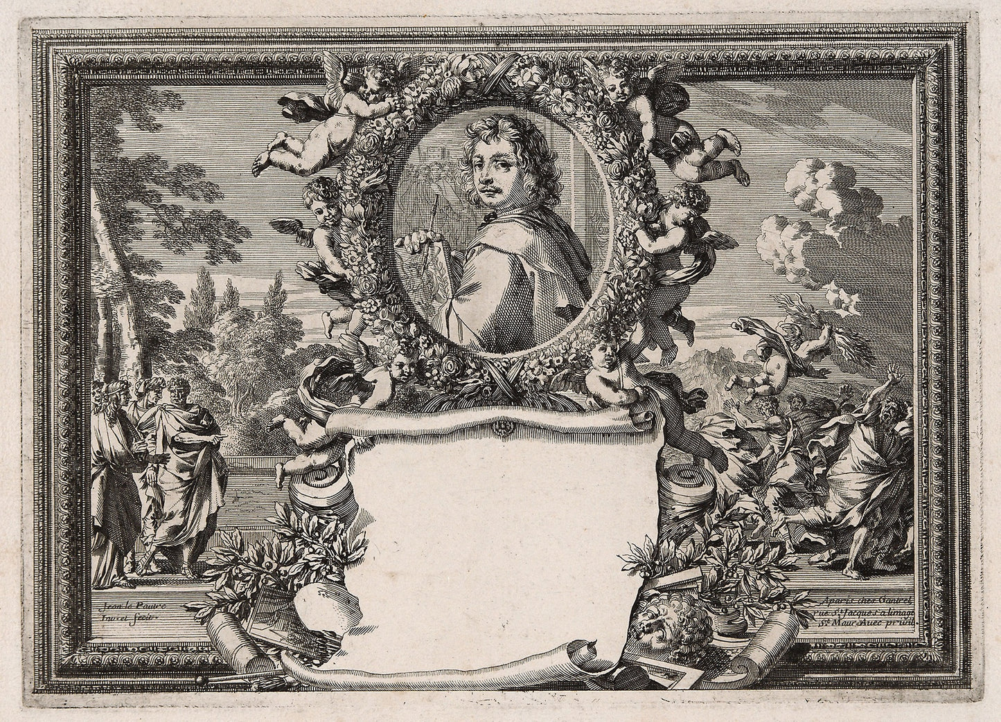 Self-Portrait -  Jean Lepautre,  Poster Print Wall Art
