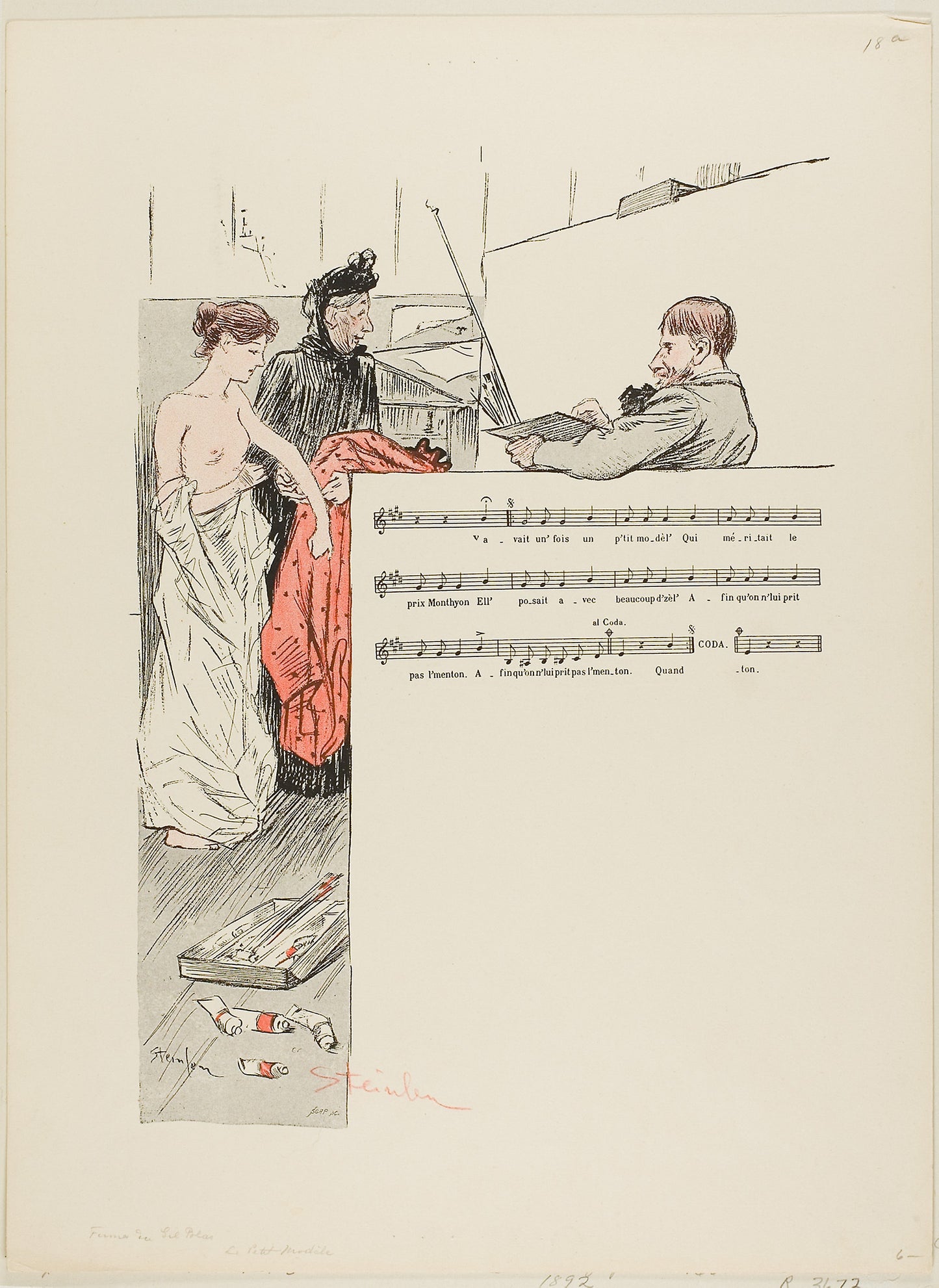 The Little Model -  Théophile-Alexandre Steinlen,  Poster Print Wall Art