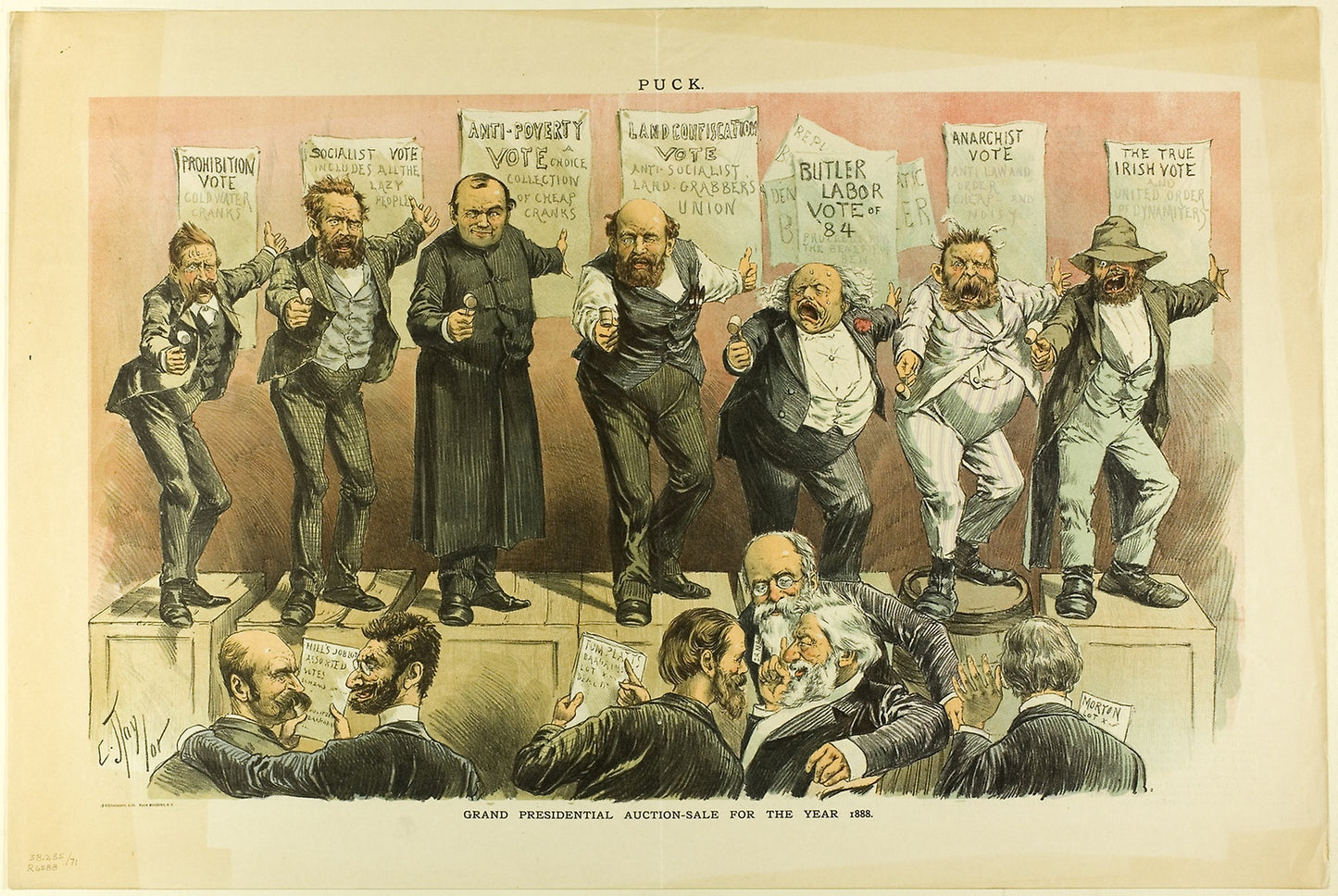 Grand Presidential Auction Sale, from Puck -  C. Jay Taylor,  Poster Print Wall Art