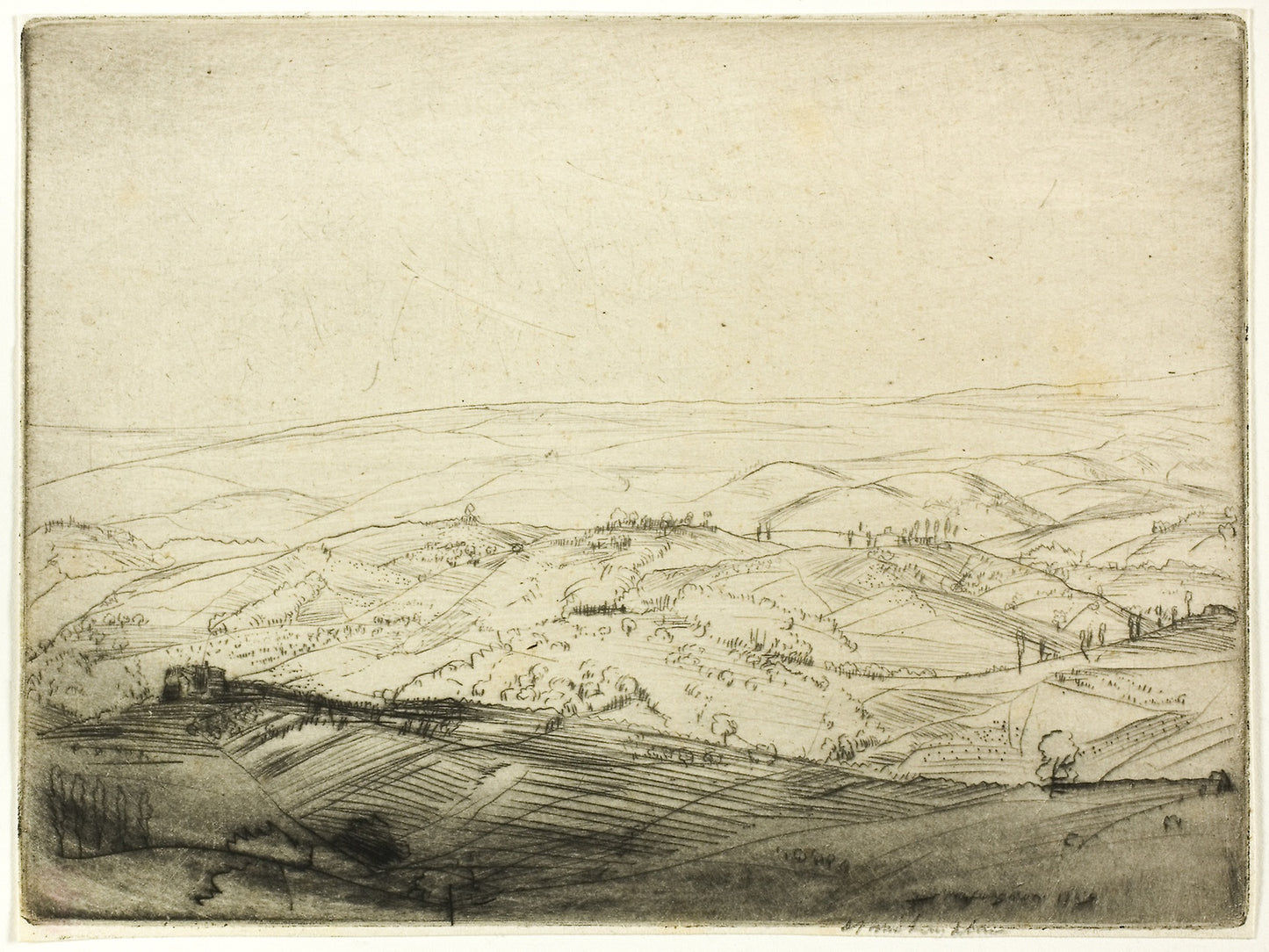 Sketch from the Walls of San Gimignano -  Donald Shaw MacLaughlan,  Poster Print Wall Art