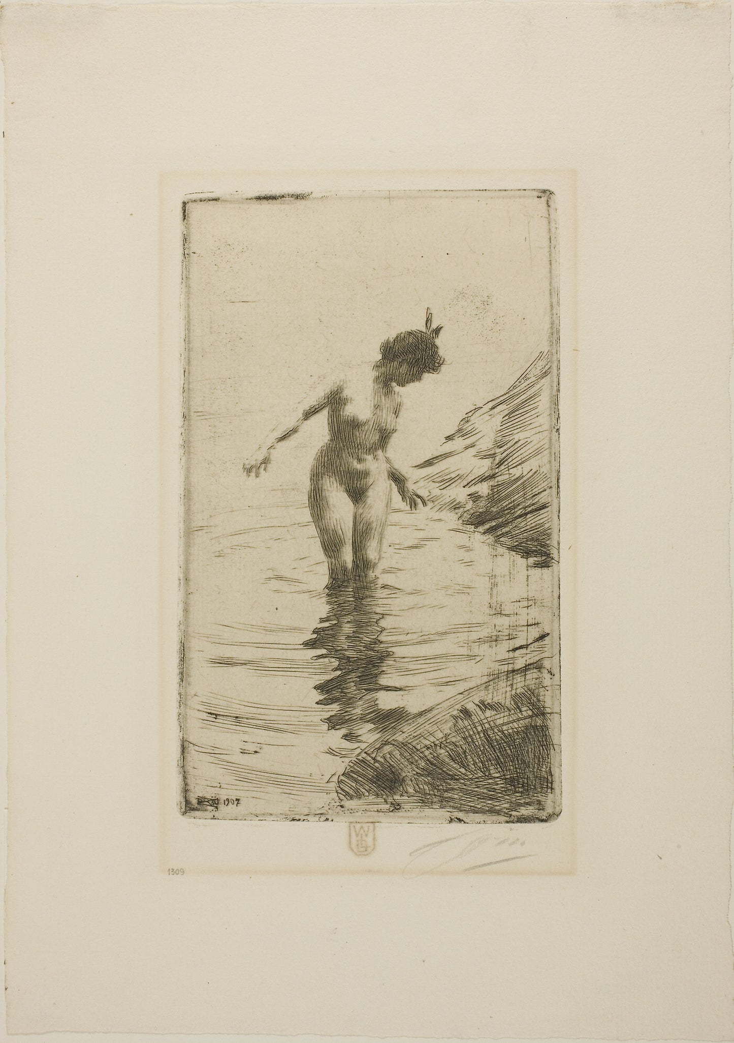 Cercles d'eau II -  Anders Zorn,  Poster Print Wall Art