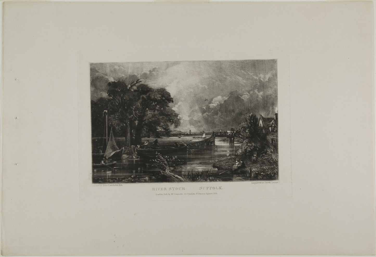 River Stour, Suffolk -  David Lucas (English, 1802-1881),  Poster Print Wall Art